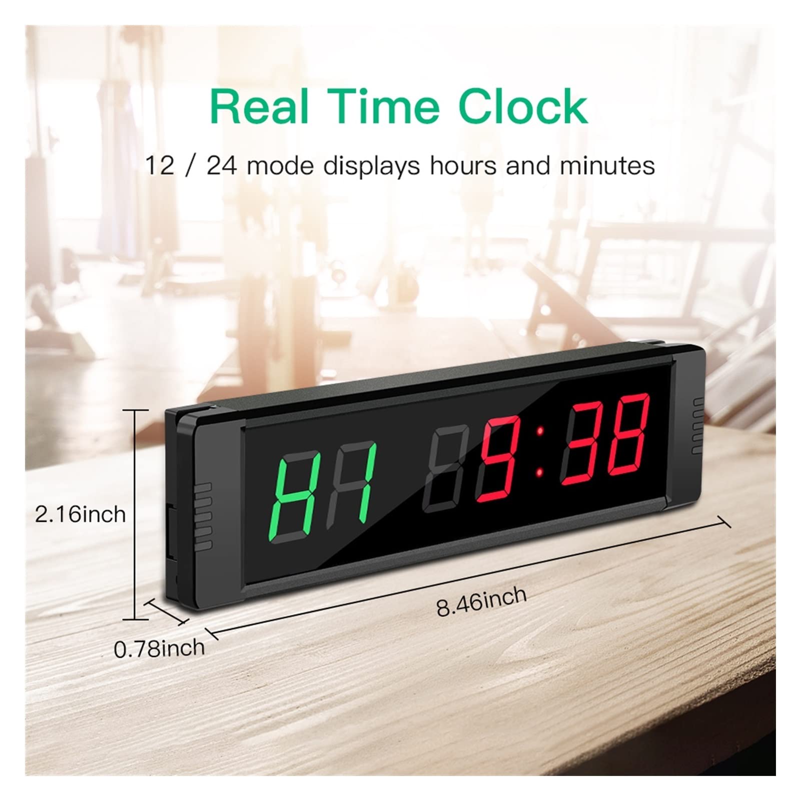 Interval Training Timer with Remote Control - LED Digital Countdown Clock for Gym, Fitness, Garage & Outdoor Sports - Perfect for HIIT, Workouts, and Home Exercise