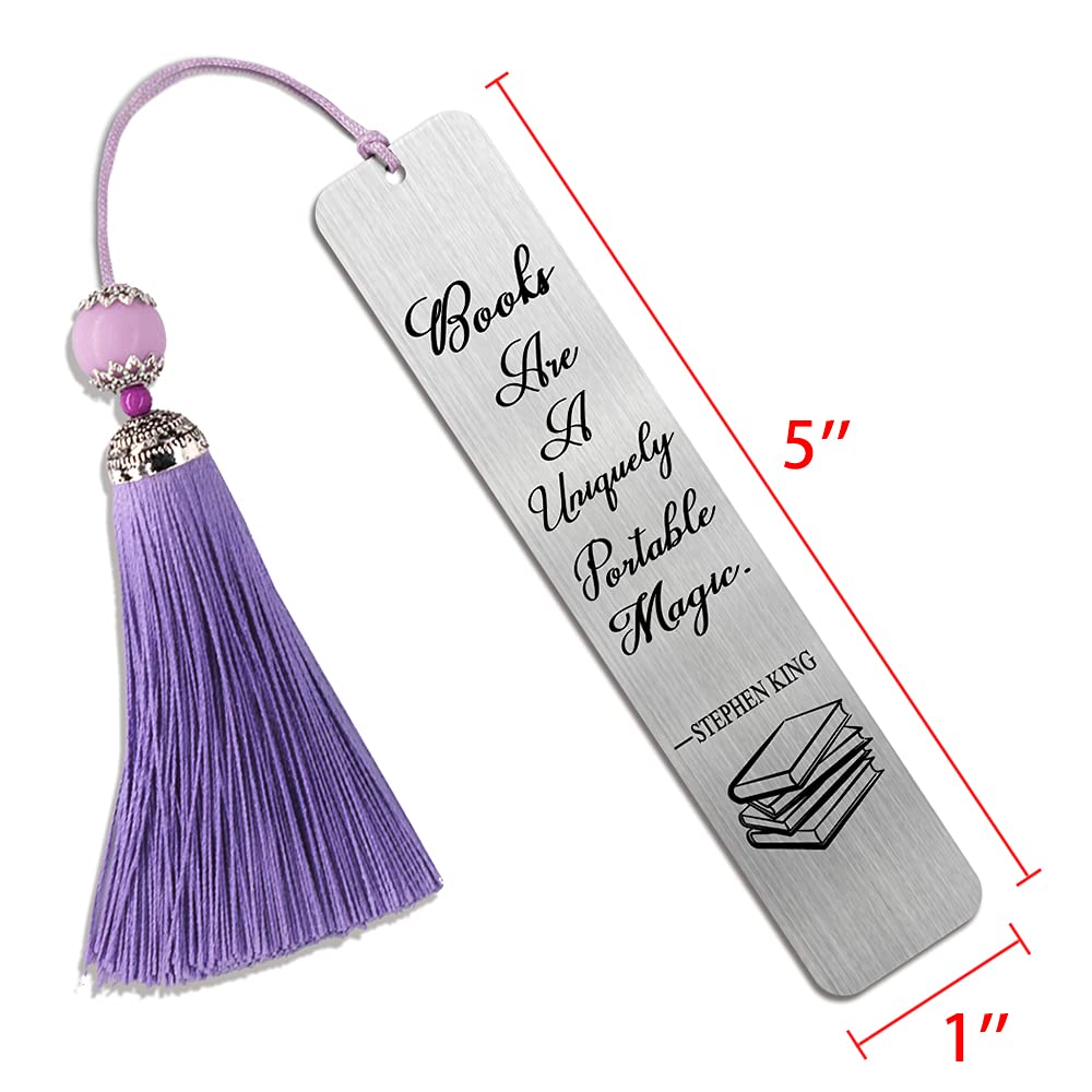 Stainless Steel Engraved Bookmark - Unique Portable Magic Bookmark for Women, Book Lovers & Librarians - Funny Book Accessory Gift for Best Friends, Teachers Birthday - Perfect for Reading, Book Clubs & Gifting