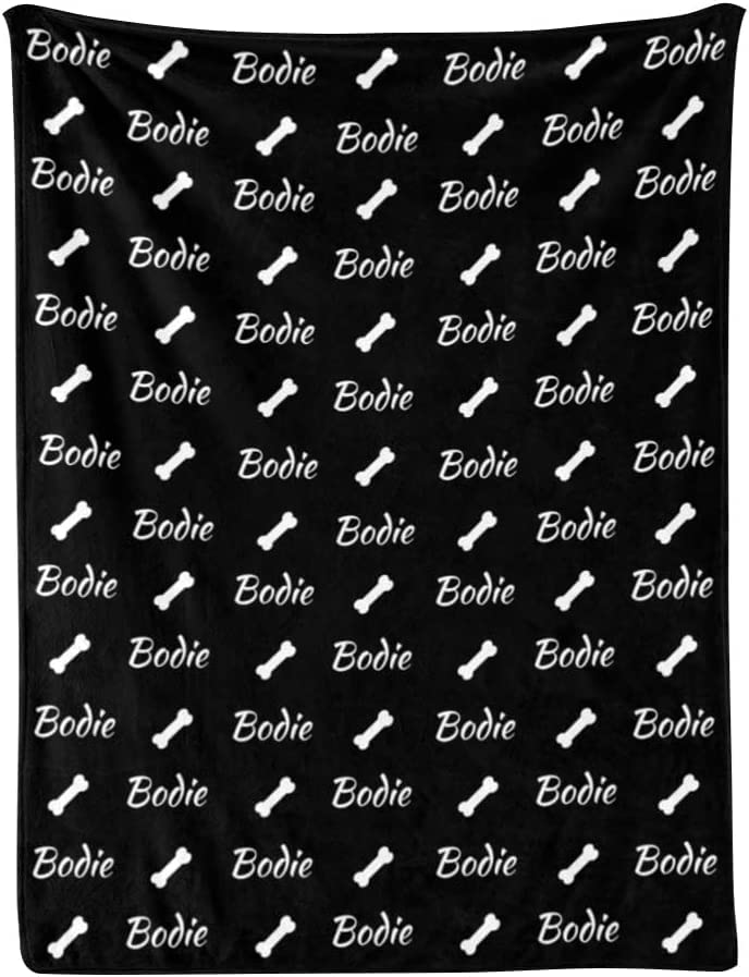 Custom Personalized Name Blanket with Bone Design - Ultra Soft Flannel Throw Blanket 30
