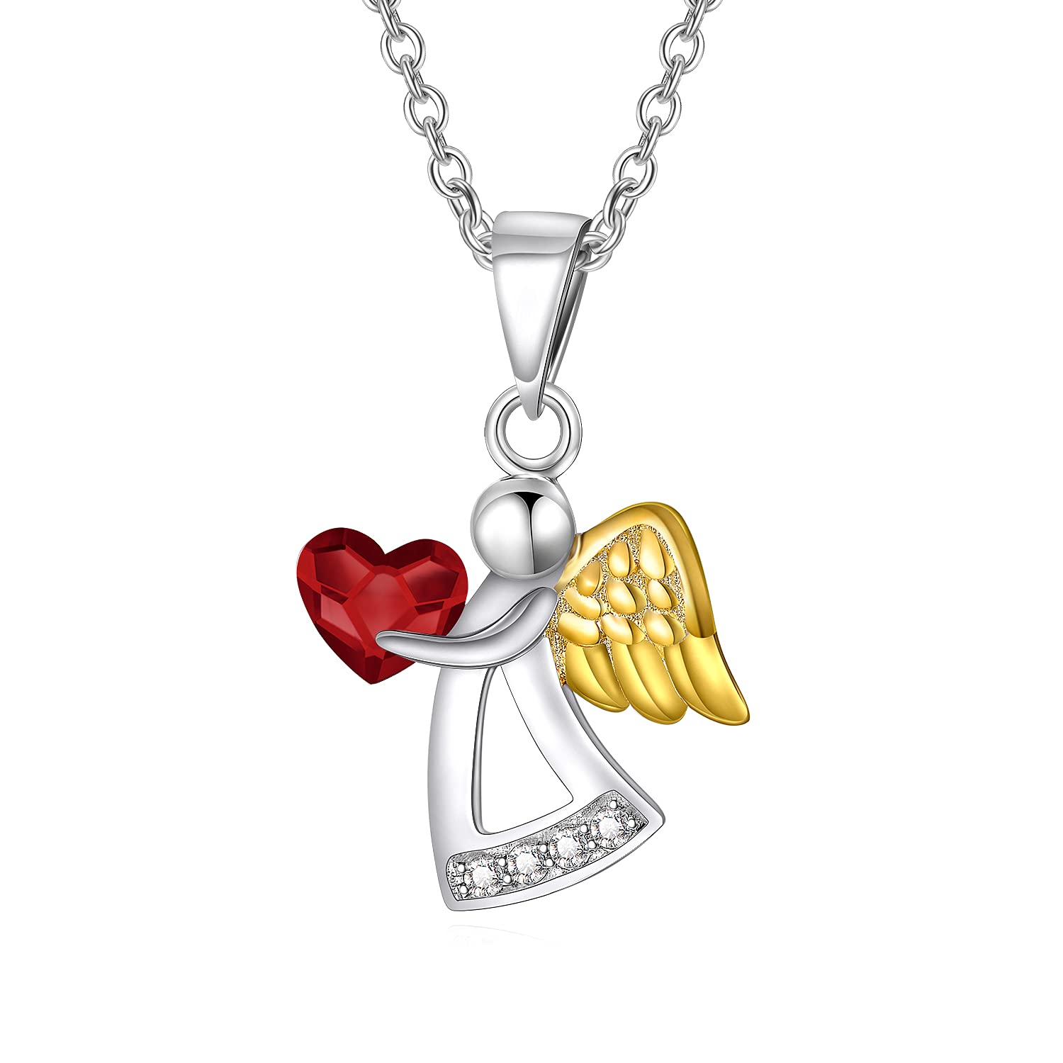 AOBOCO 925 Sterling Silver Guardian Angel Pendant Necklace for Women - Elegant Birthday Gift, Christmas Present, Graduation Jewelry - Perfect for Daily Wear, Special Occasions & Spiritual Protection