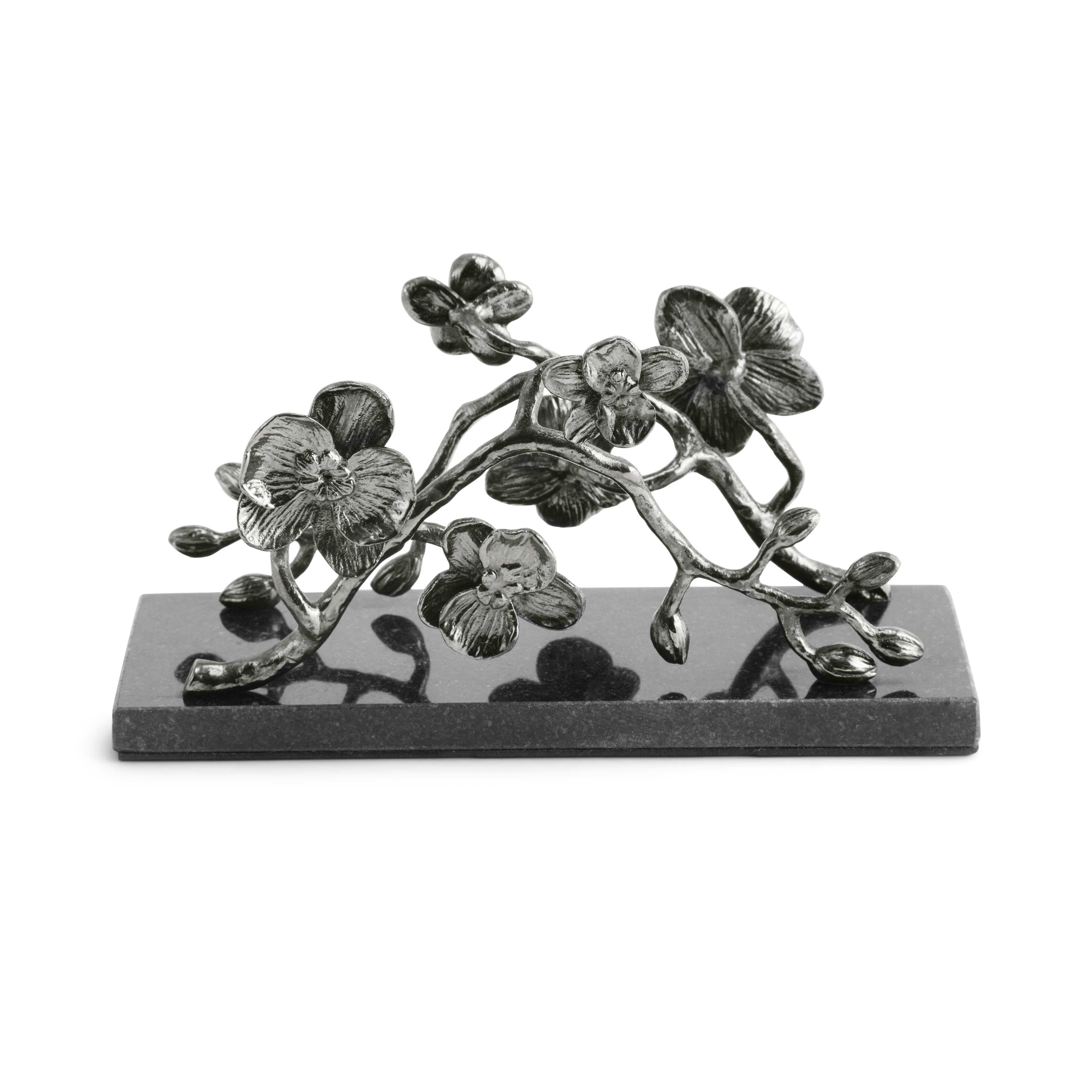 Elegant Black Orchid Vertical Napkin Holder - Perfect for Dining Tables, Kitchen Countertops & Party Decor
