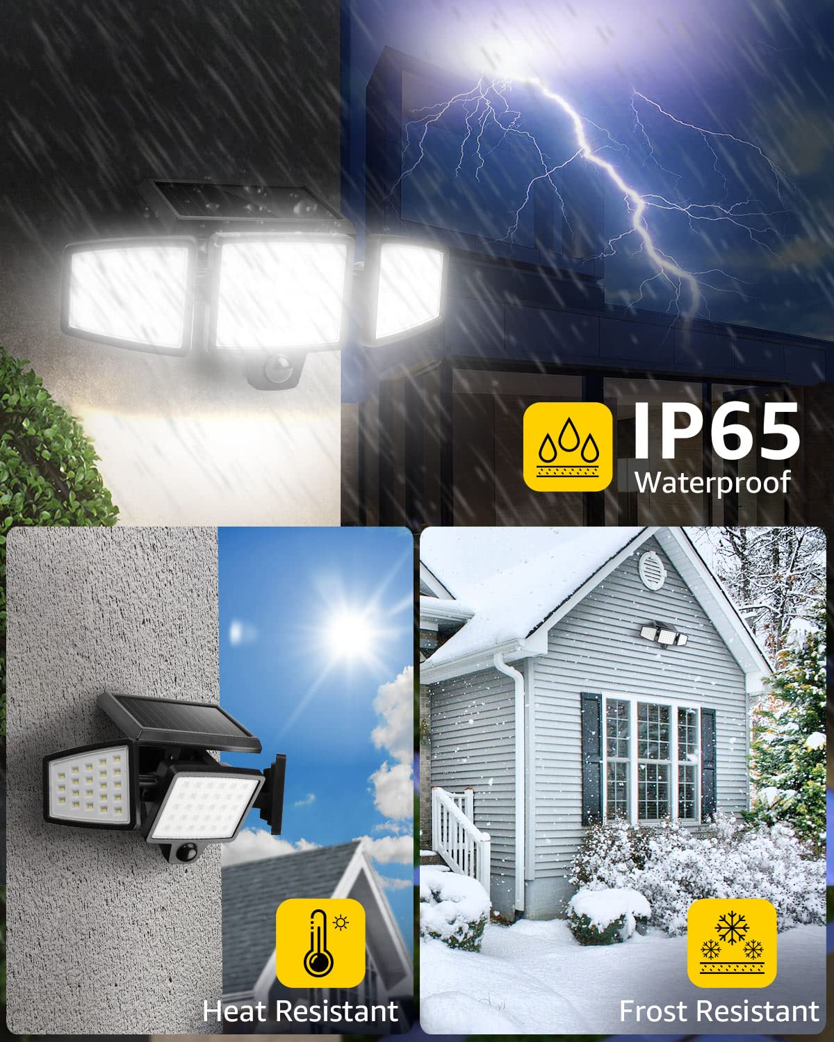 Lepro 1000LM Super Bright Solar Motion Sensor Outdoor Lights - IP65 Waterproof Solar Flood Lights with 270° Wide Angle - Security Lighting for Yard, Garden, Garage, Pathway & Driveway (Ideal for Home Safety & Landscape Illumination)