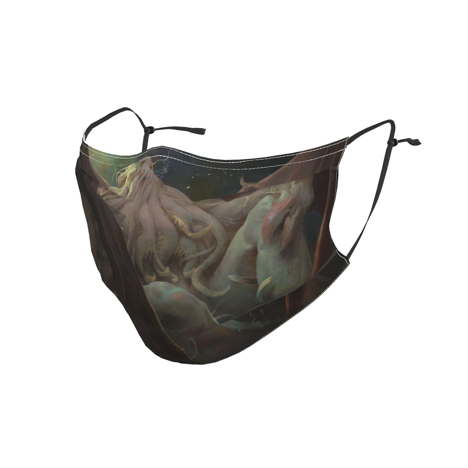 Reusable Washable Face Mask with Adjustable Filters - Cthulhu Mythos Design for Daily Protection