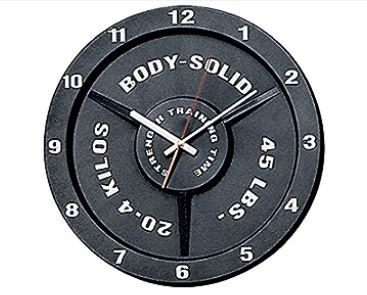 Body Solid Decorative Weight Plate Clock - Unique Gym & Fitness Room Wall Decor - Perfect for Home Gym, CrossFit Box & Weightlifting Enthusiasts