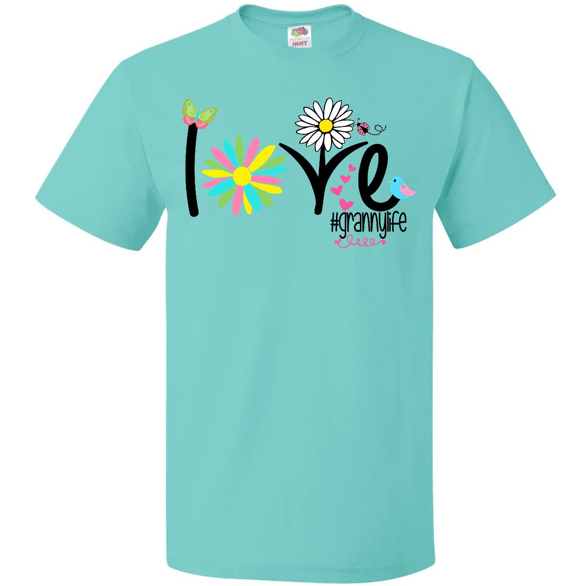 Inktastic Love Granny Life with Flowers Women's T-Shirt - Cute Floral Graphic Tee for Grandma Gifts, Mother's Day & Casual Wear