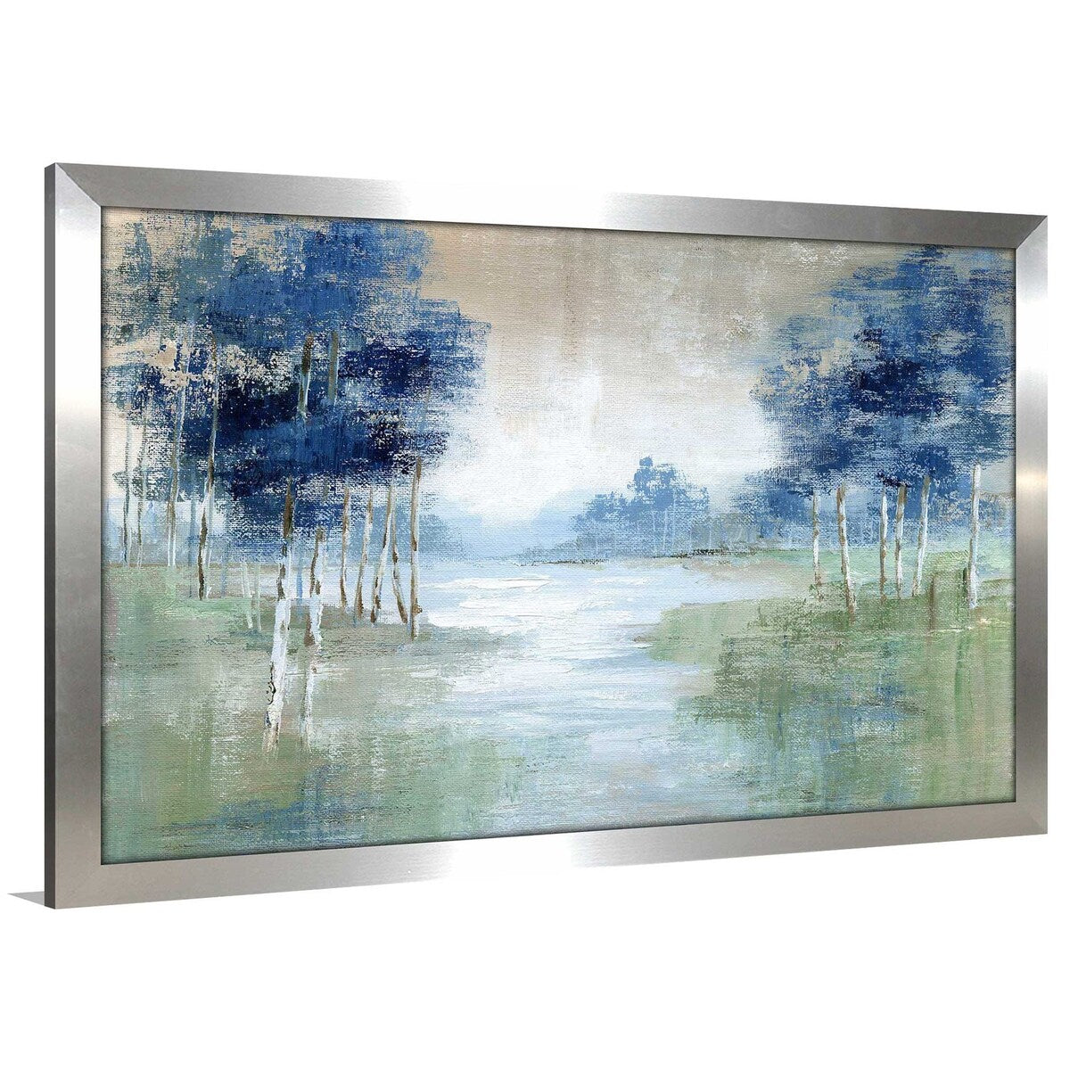 Birch River Horizontal Landscape Art Print on Acrylic - Modern Nature Wall Decor for Living Room, Bedroom & Office