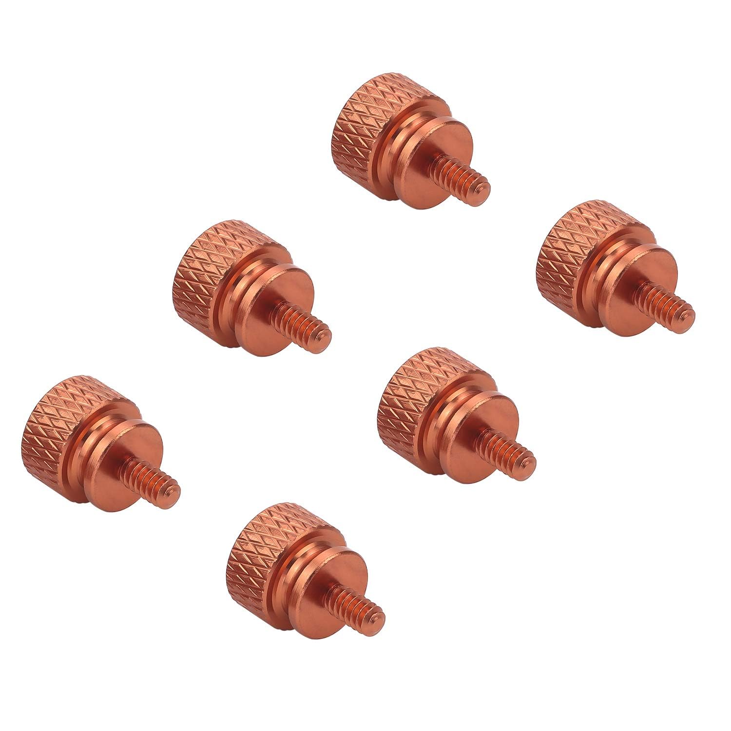 10Pcs Orange Computer PC Case 6-32 Fully Threaded Knurled Thumb Screws - Perfect for PC Builds, Server Racks & DIY Electronics Projects