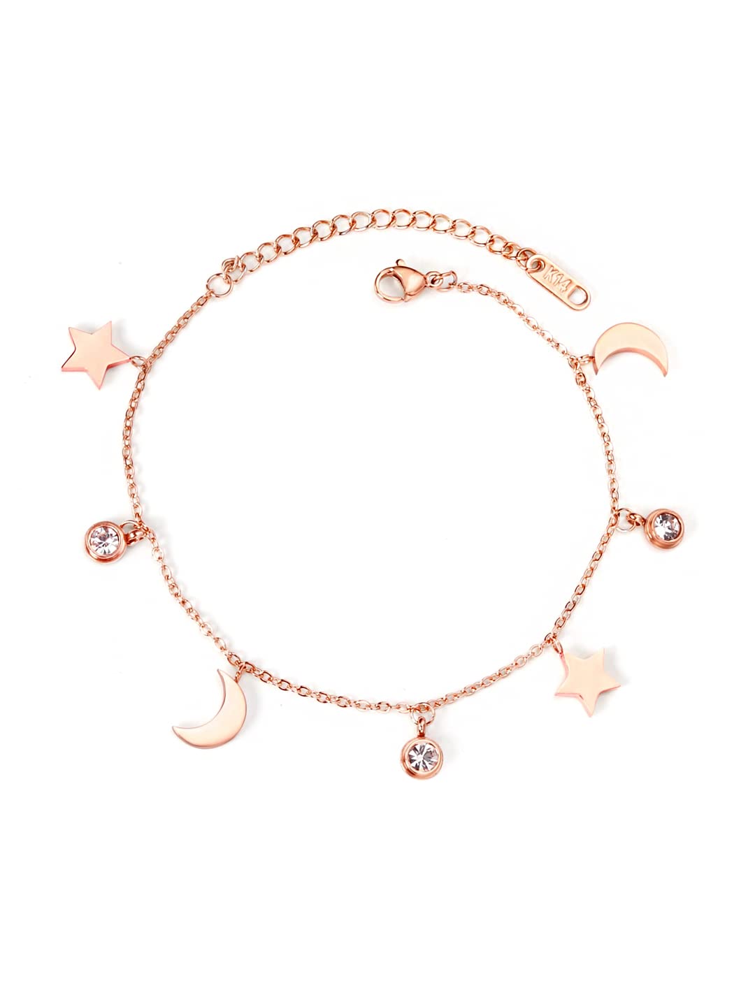 Yellow Gold Charm Anklet for Women & Girls - Valentine's Day, Birthday & Anniversary Gift for Girlfriend or Wife | Elegant Interlinked Chain Design, Stylish Ankle Bracelet for Everyday Wear, Beach Outfits & Special Occasions