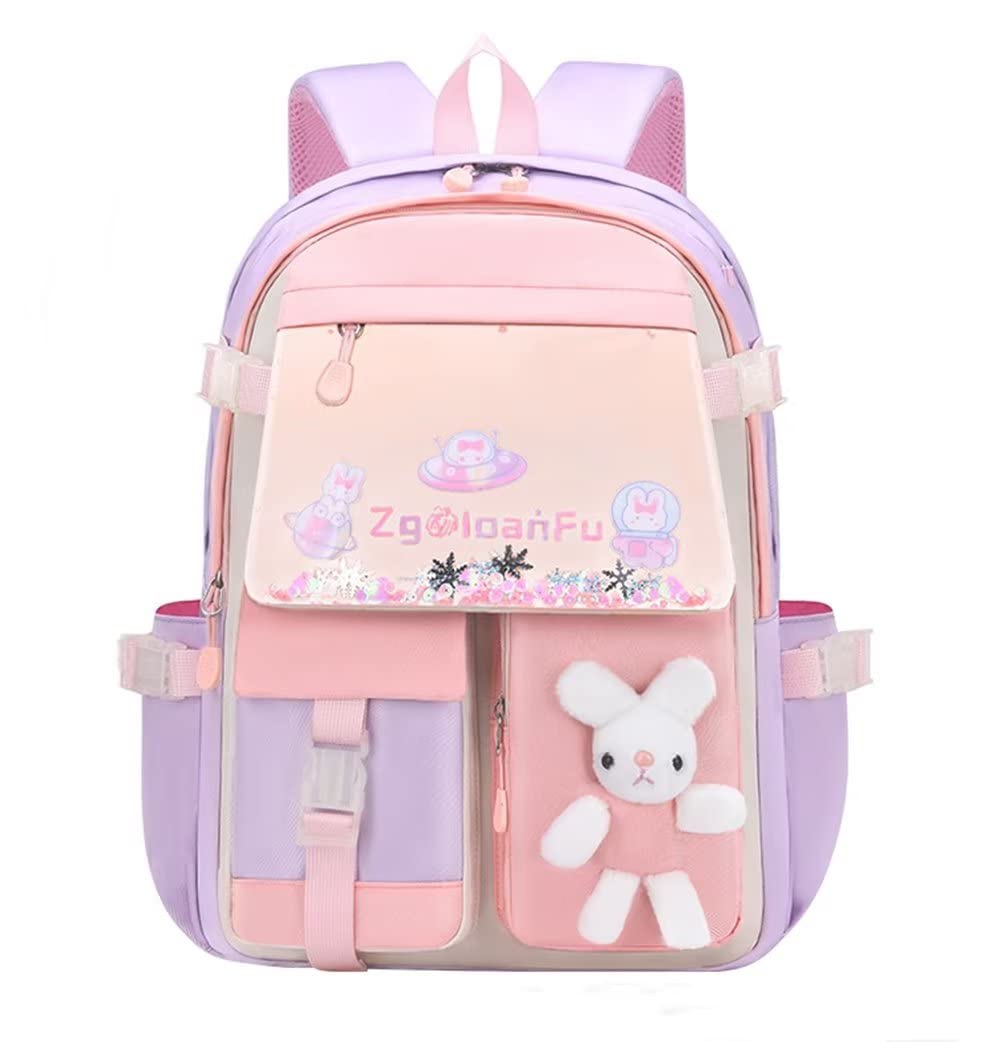 Cute Bunny Backpack for Girls - Large Capacity School Bag for Daily Use