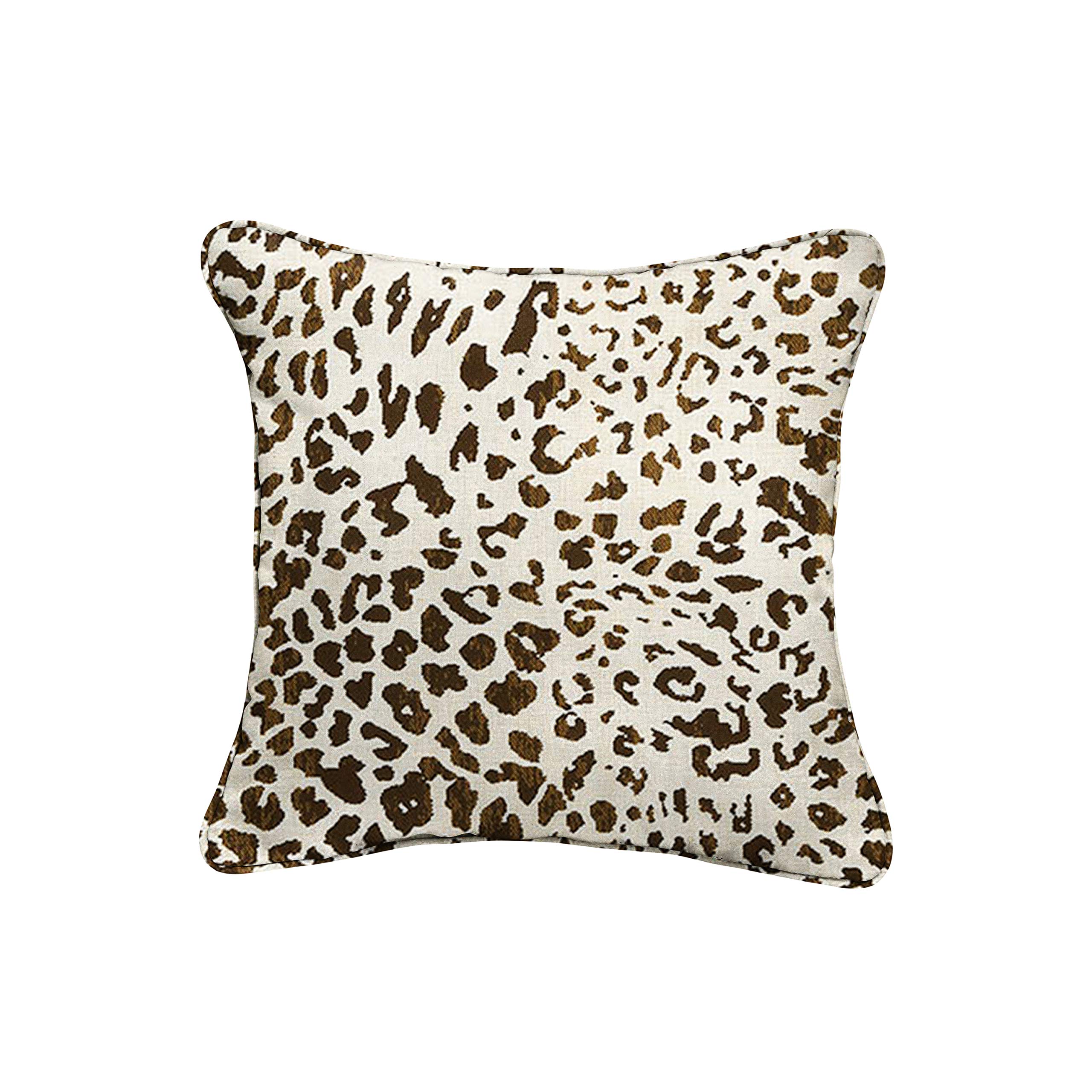 Sorra Home x Sunbrella - 2 Pack Indoor Outdoor Square Throw Pillow Covers, Dark Brown Leopard Cheetah Print Waterproof Cushion for Patio, Sofa, Deck & Poolside