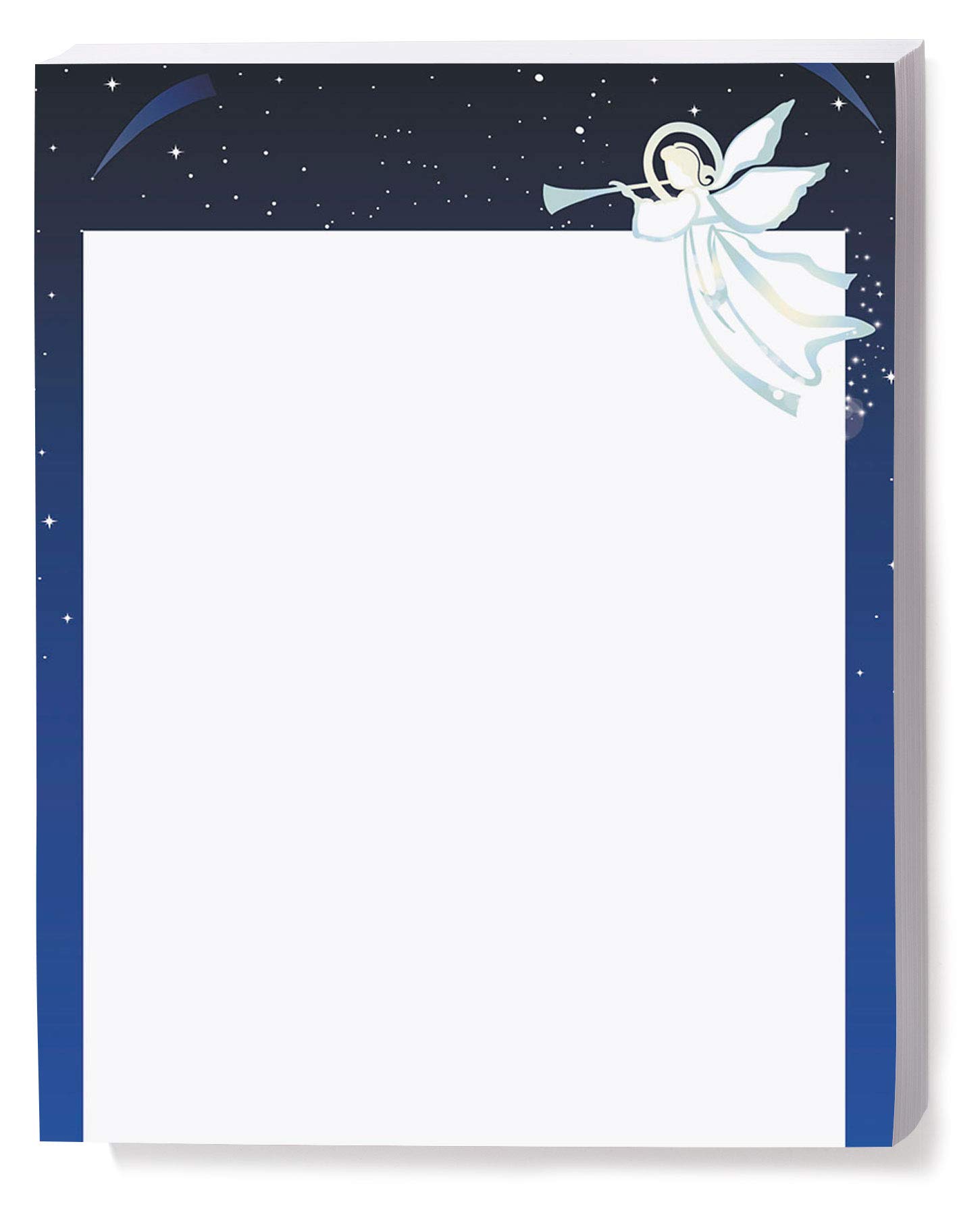 Starry Night Angel Christmas Holiday Stationery Set - 100 Sheets Elegant Premium Writing Paper 8.5 x 11, Winter Theme Border Paper & Letterhead for Festive Greetings, Office Decor & Seasonal Correspondence