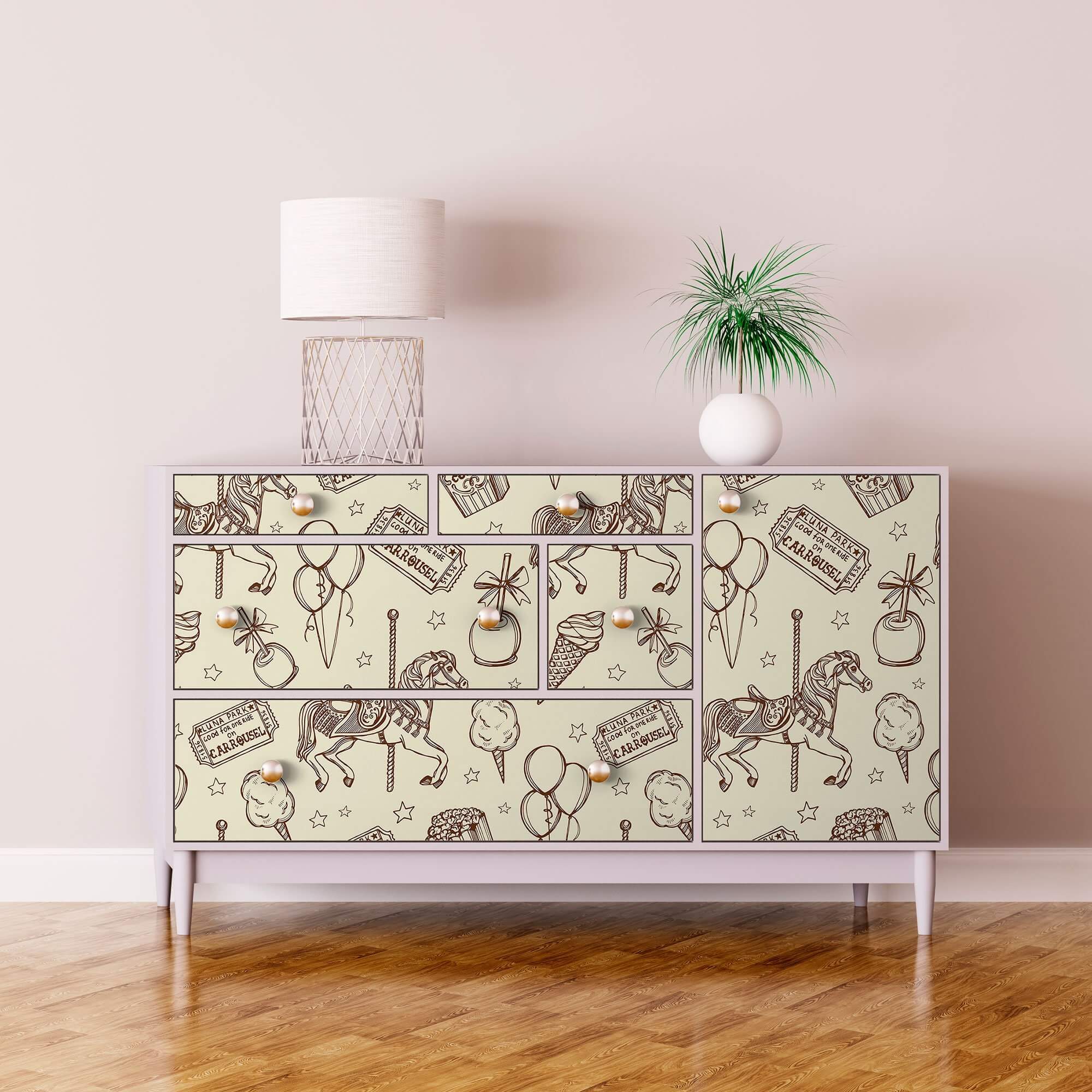 Tan Animal Themed Peel and Stick Removable Wallpaper 9501 - Self-Adhesive Decorative Wall Covering for Nursery, Kids Room & Home Decor