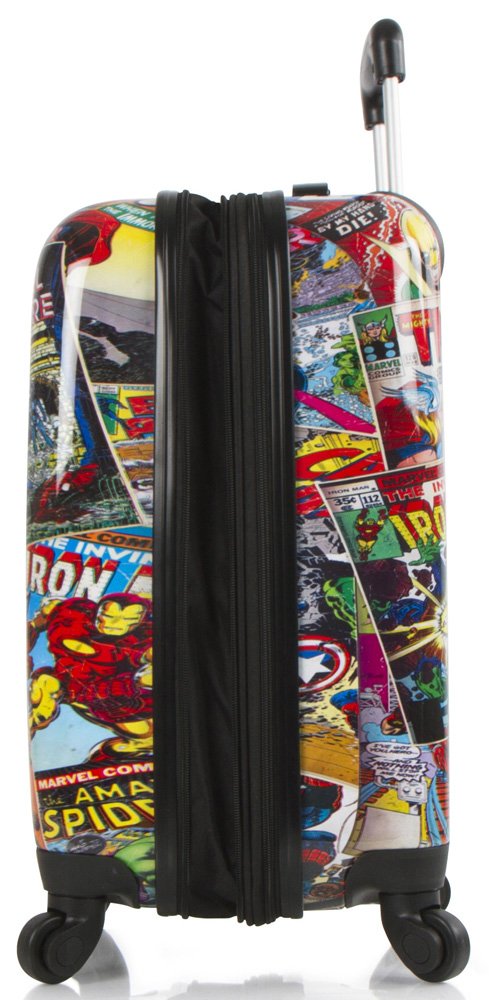 Marvel Comics 2-Piece Spinner Luggage Set - Lightweight Durable Suitcase with 360° Wheels for Travel, Business Trips & Vacations - Perfect for Airplane Carry-On & Checked Baggage