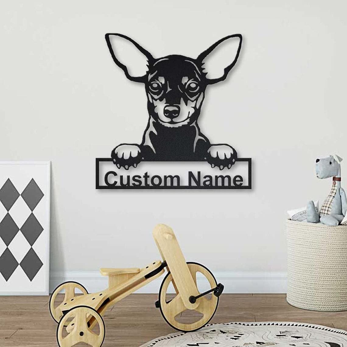 Custom Miniature Pinscher Dog Metal Sign - Personalized Laser Cut Home Decor for Dog Lovers | Perfect for Living Room, Bedroom, or Outdoor Kennel Decor