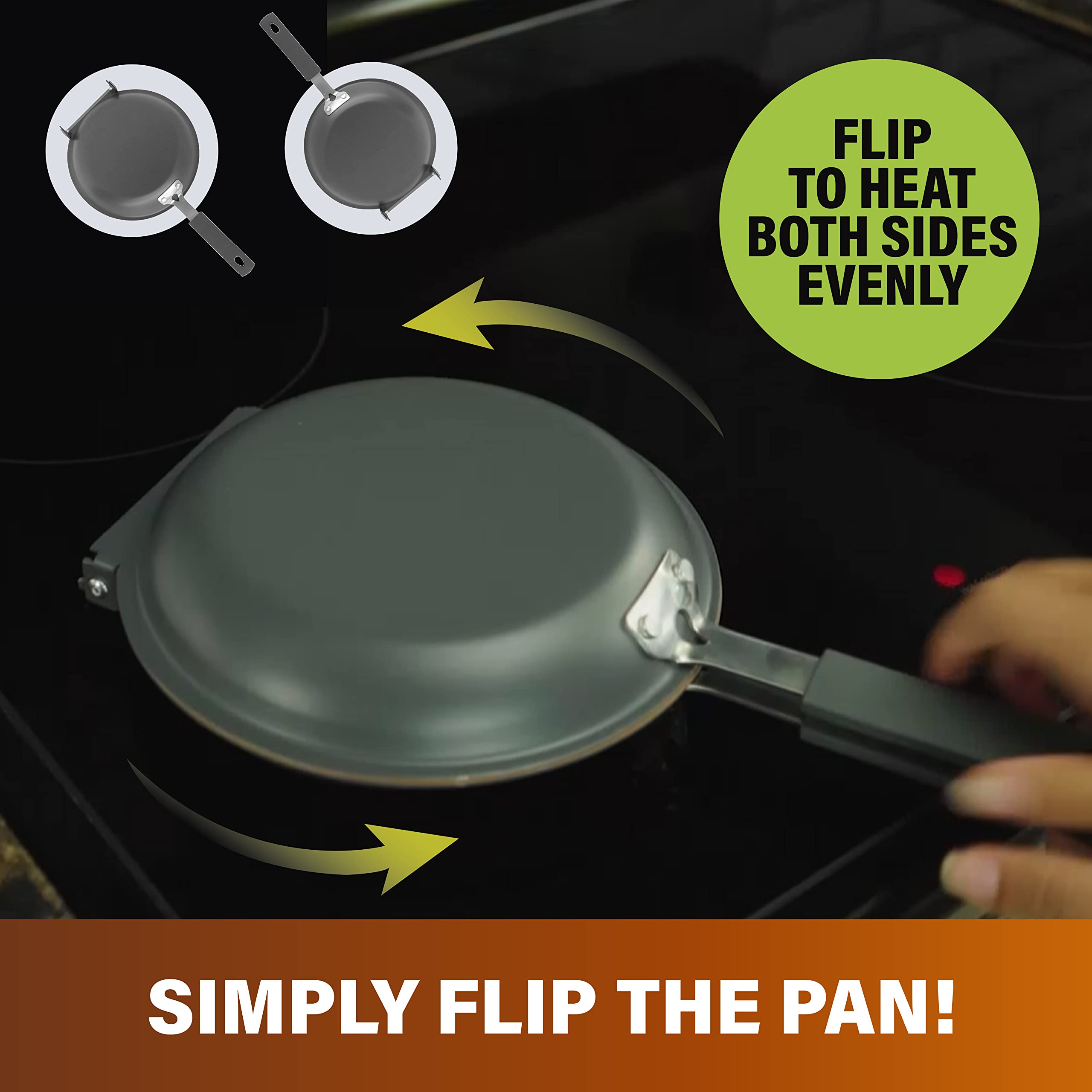 Gotham Steel Double Sided Nonstick Ceramic Copper Pancake Griddle Pan – Perfect for Fluffy Pancakes, Omelettes, Frittatas & More | Easy Flip Design, Dishwasher Safe | Ideal for Breakfast, Brunch & Family Cooking