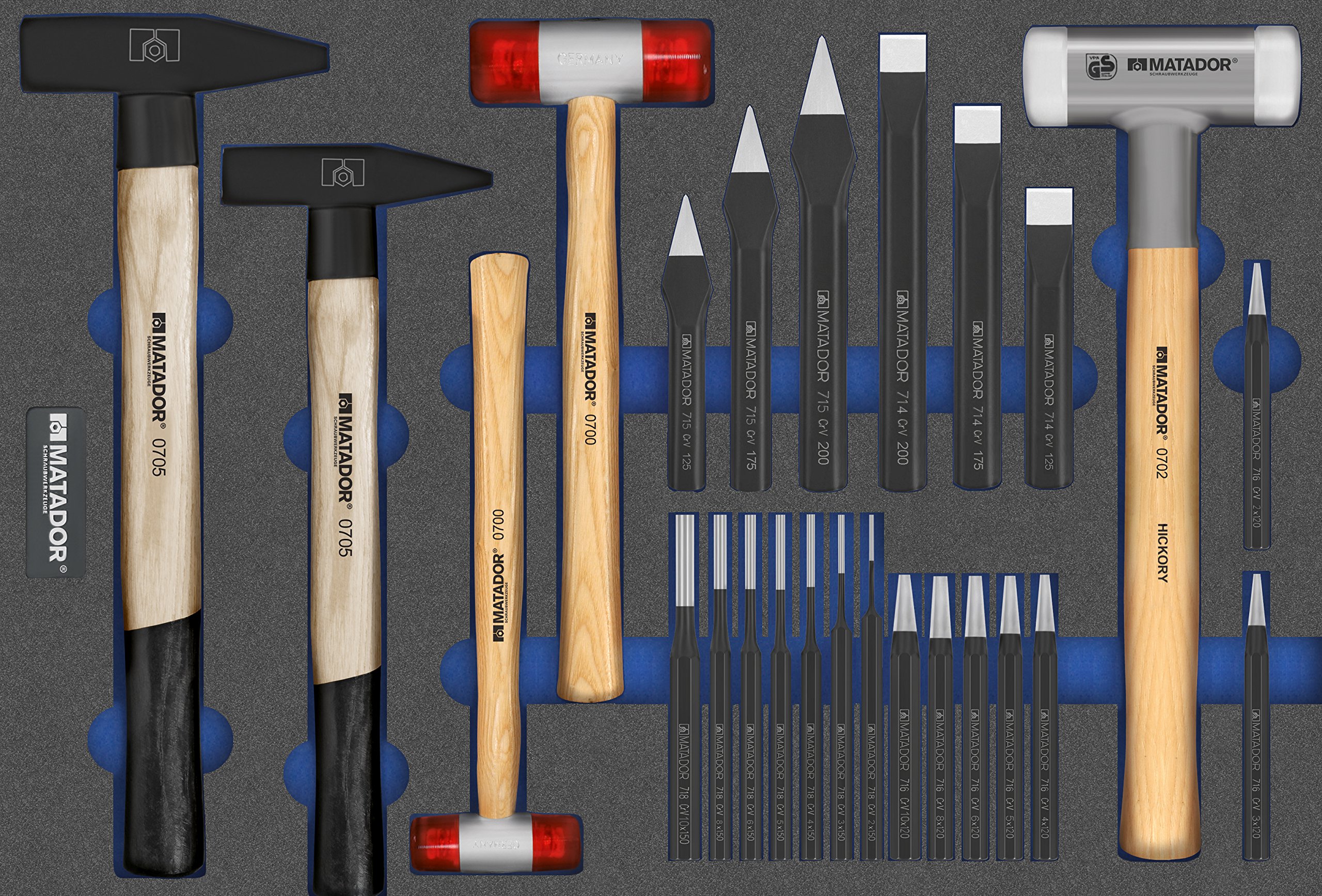 Matador MTS-R/V Hammer and Chisel Set - 3-Piece (579 x 390 mm) - Professional Masonry Tools for Stone Carving & Construction - Perfect for DIY Projects, Home Renovation & Sculpting