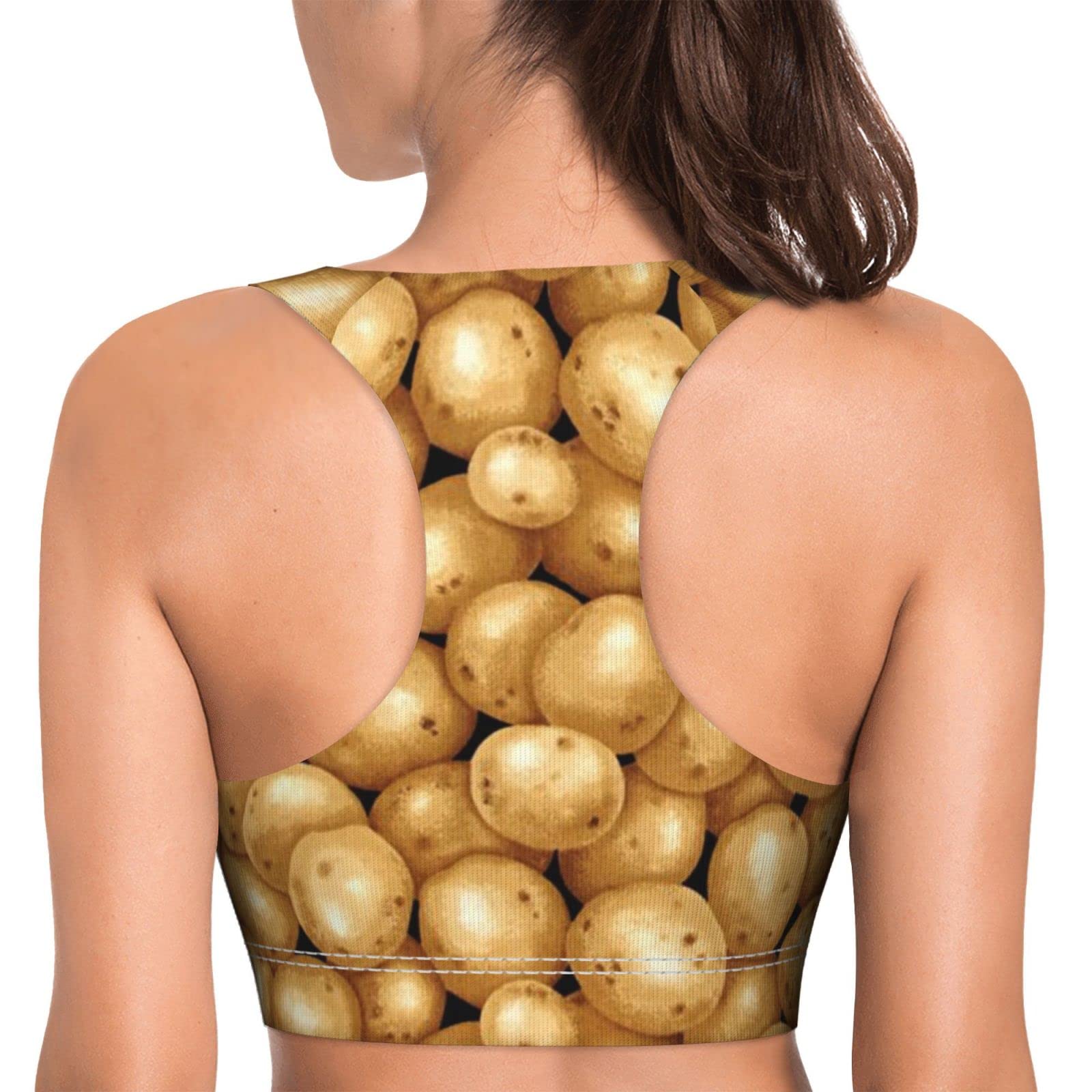 Best Women's Sports Bras for Workout & Fitness - Racerback Gym Activewear for Running, Yoga & Training - Comfortable & Supportive for High-Intensity Exercise (Garden Potatoes) - Perfect for Gym, Running, Yoga & Everyday Wear