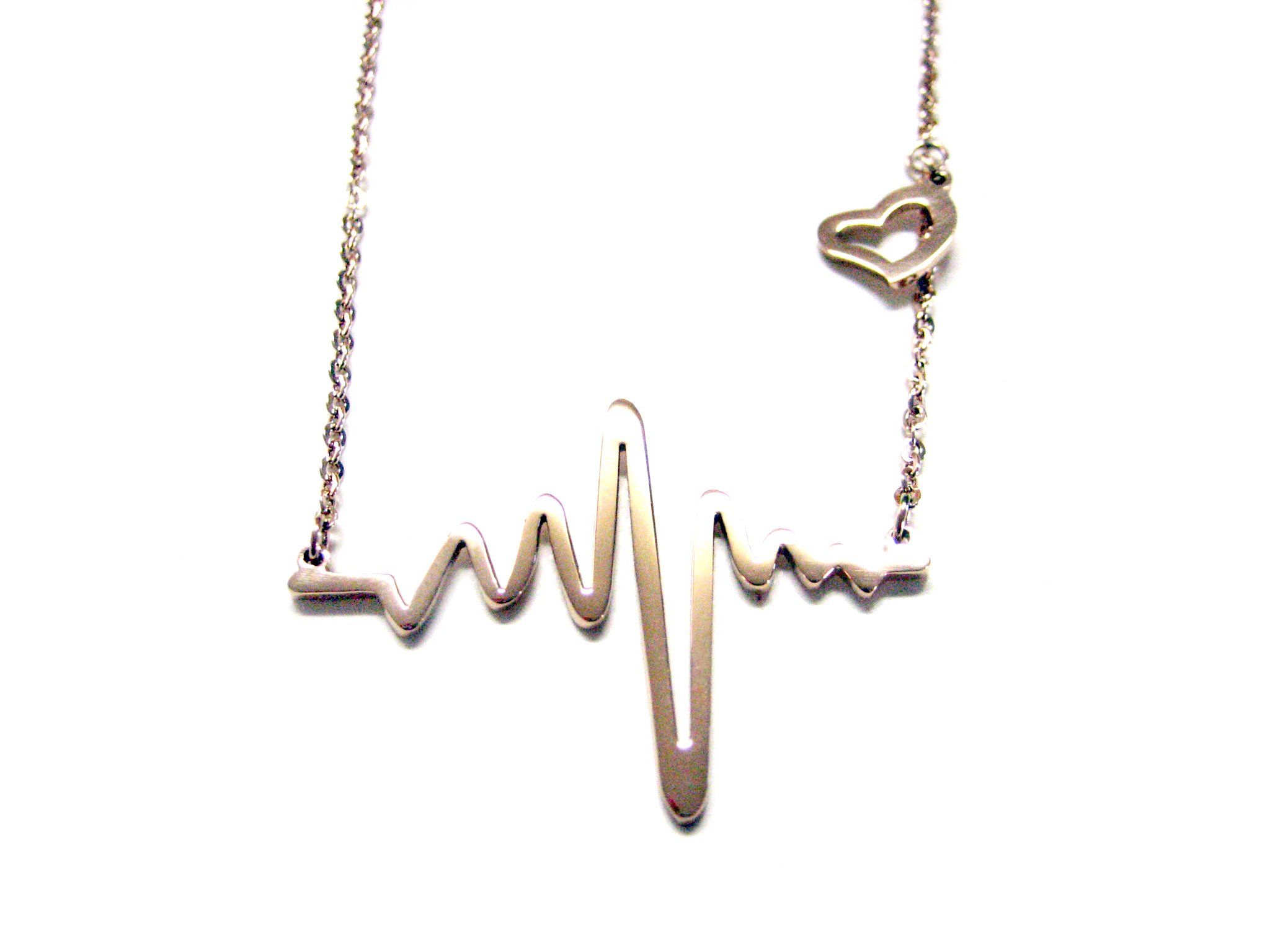 Kiola Designs Rose Gold Plated Heart Rhythm EKG Pendant Necklace - Elegant Jewelry Gift for Women, Valentine's Day, Anniversary & Special Occasions