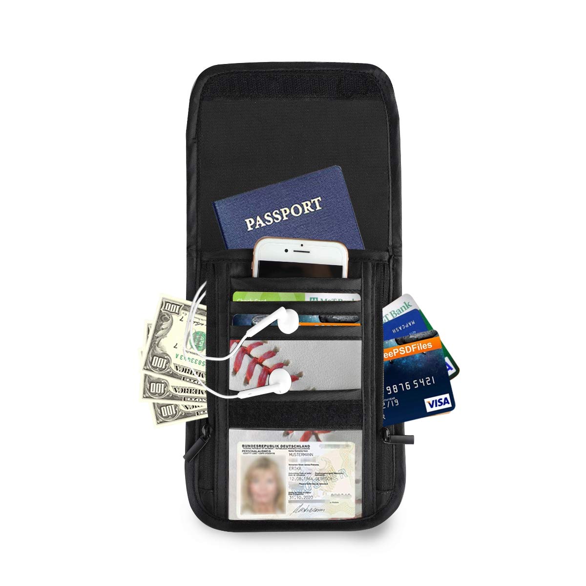 ALAZA Sport Ball Baseball Small Crossbody Wallet RFID Phone Bag - RFID Blocking Passport Holder with Credit Card Slots for Travel, Gym & Outdoor Activities
