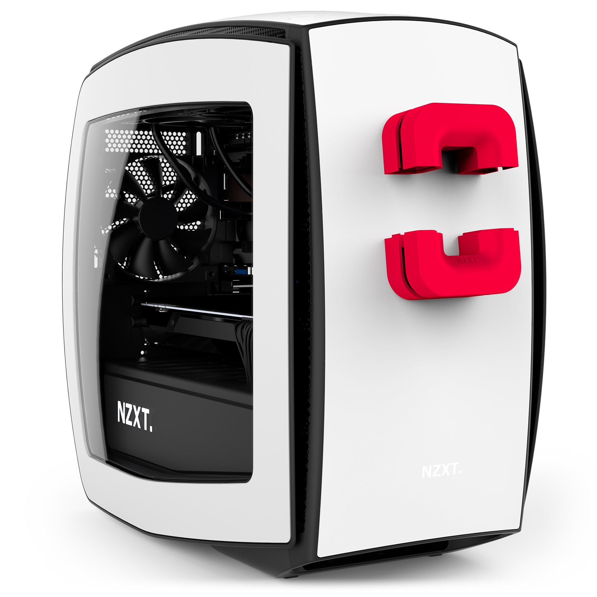 NZXT Puck - Magnetic Cable Management & Headset Holder - Compact Silicone Design for PC Cases - Strong Mounting Magnet (Red) - Perfect for Gaming Setup & Workspace Organization