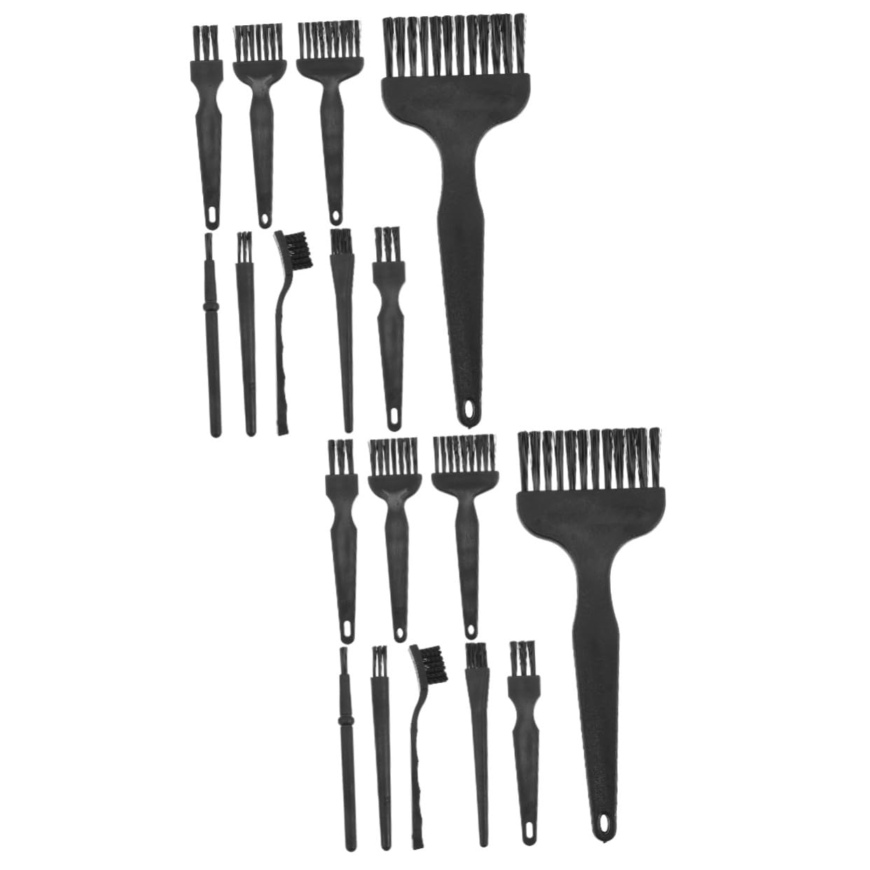 16 Pcs Electric Shaver Cleaning Brush Set - Black PP Bristles for Razor, Trimmer & Electric Shaver Maintenance - Perfect for Home, Salon & Travel Grooming Kits