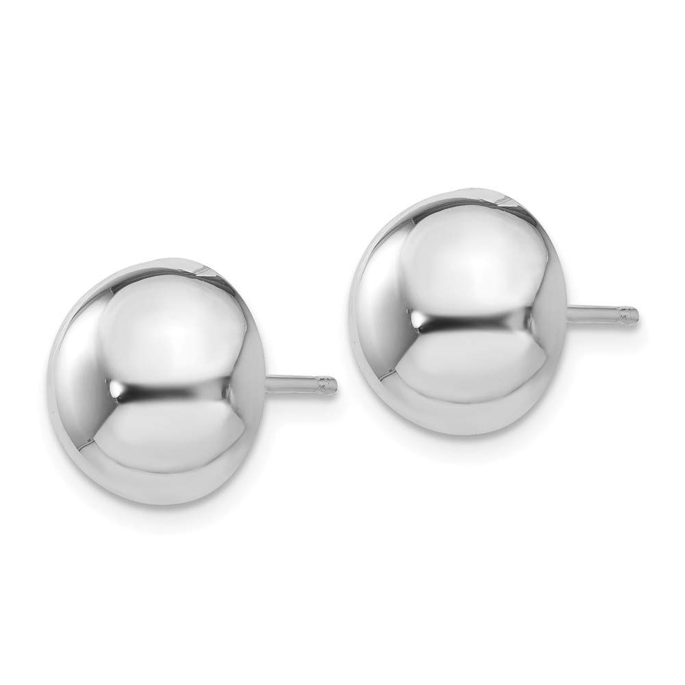 14K White Gold 10mm Half Ball Post Earrings for Women - Hypoallergenic Stud Earrings for Sensitive Ears - Perfect for Everyday Wear, Work & Special Occasions