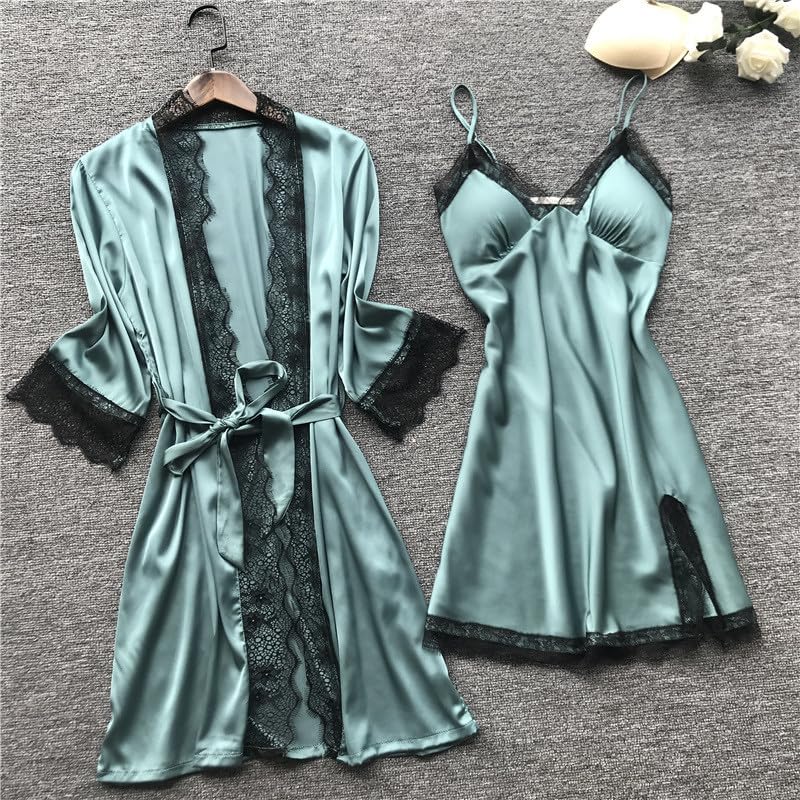 Silk Pajama Set for Women - 4pcs Satin Sleepwear for Night & Lounge