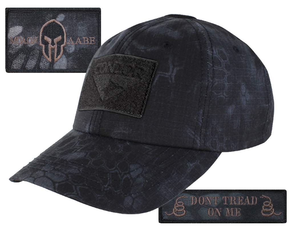 Condor Kryptek Typhon Camouflage Tactical Cap with Matching Patches - Military Style Adjustable Baseball Hat for Hunting, Outdoor Adventures & Airsoft Games