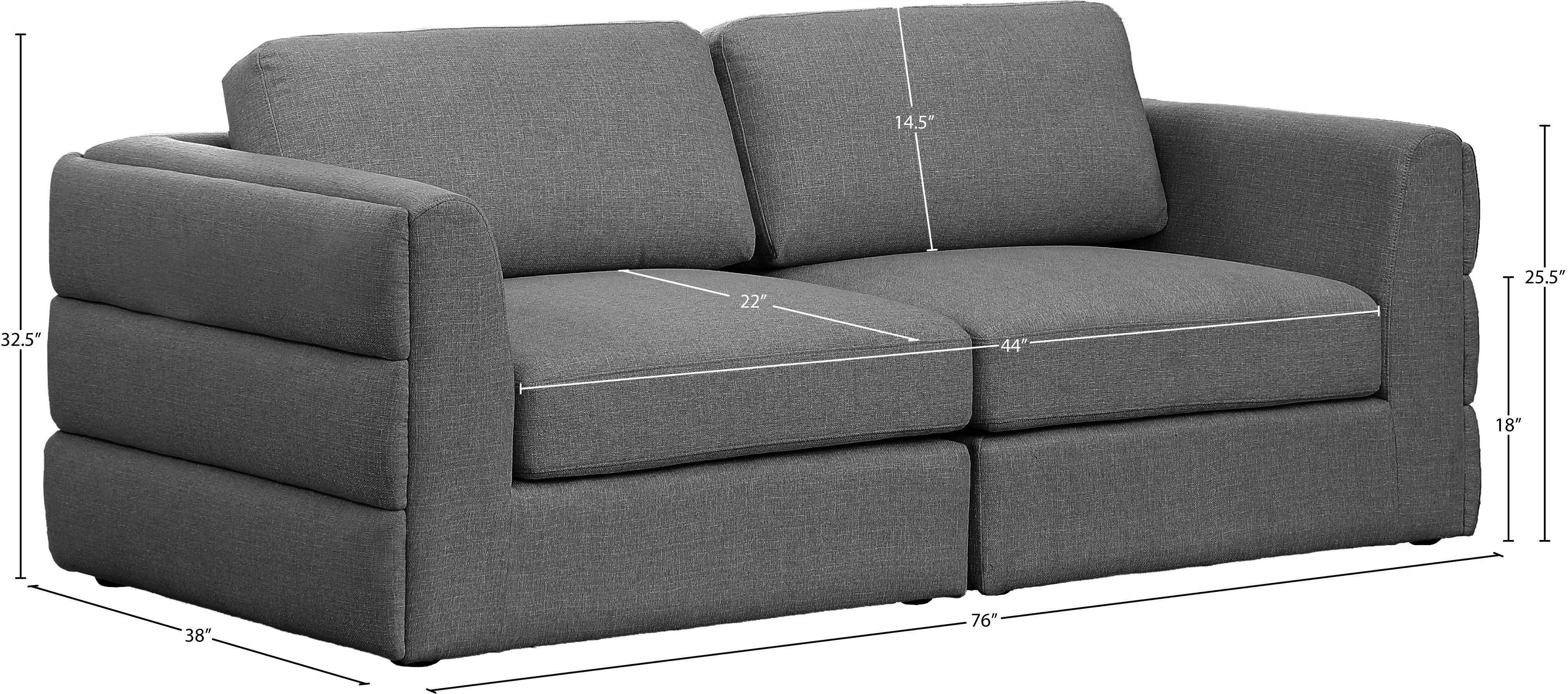 Beckham Durable Linen Textured Fabric Modular Sofa - Modern Sectional Couch for Living Room, Lounge & Home Theater - Washable Removable Covers, Easy Assembly