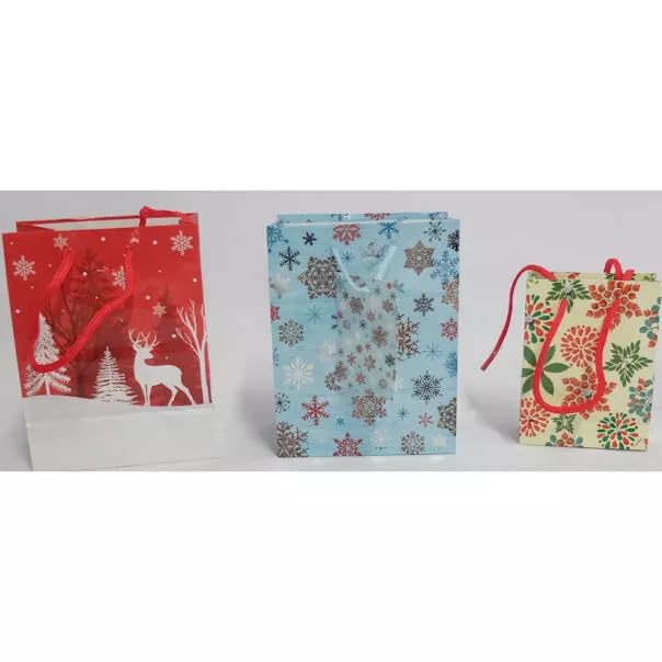 20-Piece Elegant Christmas Gift Bags Set - Premium Holiday Party Favor Bags for Xmas Presents, Stocking Stuffers & Festive Decorations
