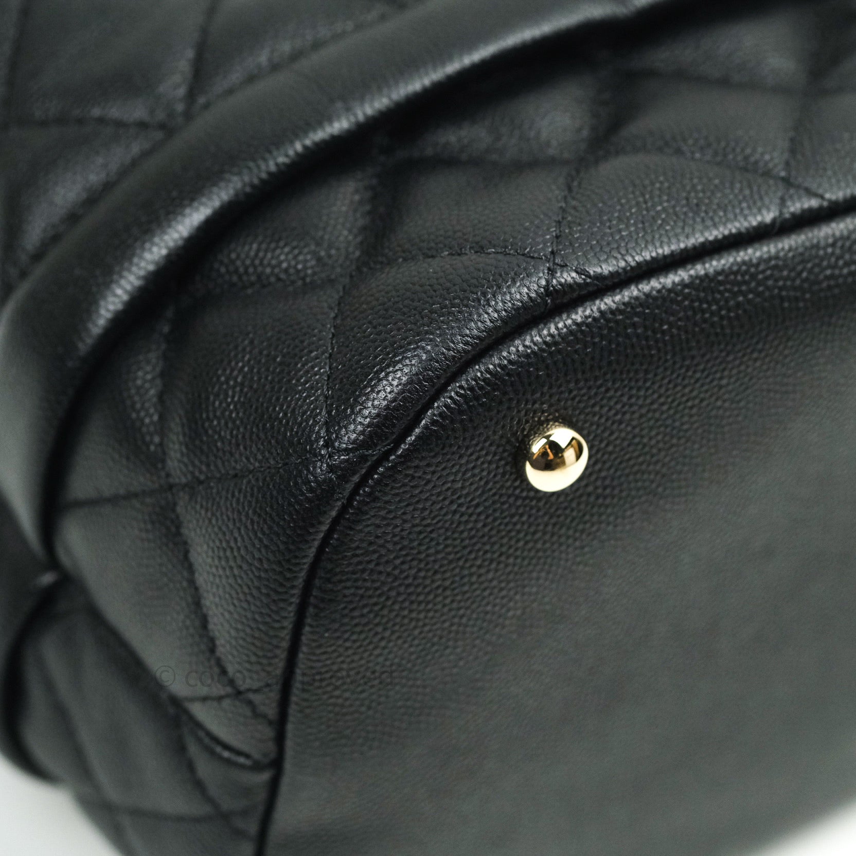 Chanel Caviar Quilted Rolled Up Bucket Drawstring Bag Black Gold Hardware - Luxury Designer Handbag for Women, Perfect for Parties, Travel & Everyday Use