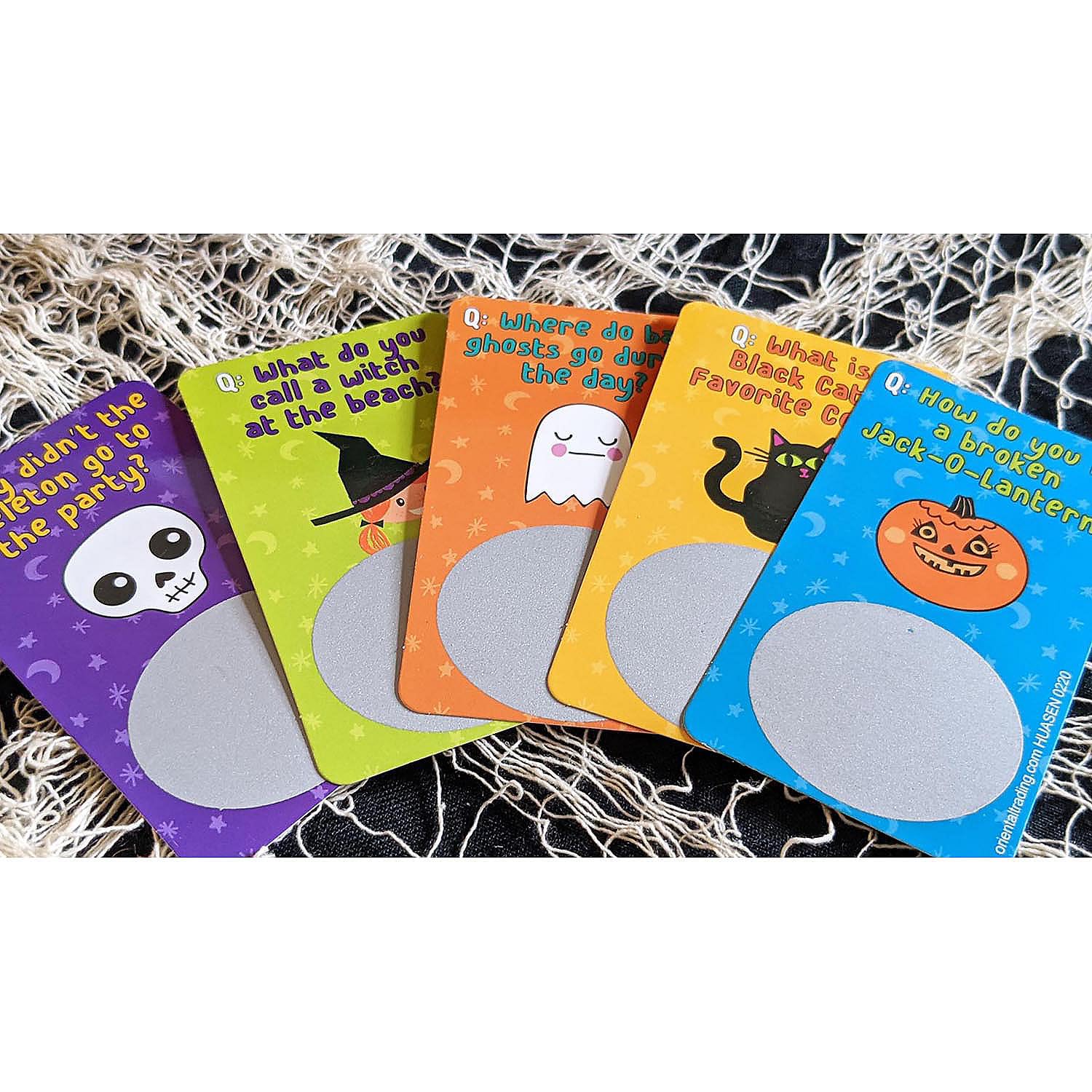 Halloween Joke Scratch-Off Cards - 50 Pack Fun Party Game for Kids & Adults - Perfect for Trick or Treat, Classroom Prizes & Halloween Party Favors