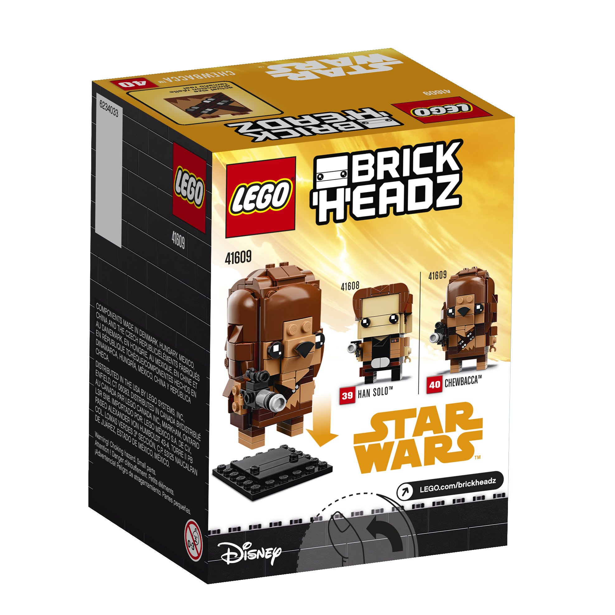 LEGO BrickHeadz Chewbacca 41609 Star Wars Building Kit (149 Pieces) - Perfect for Collectors, Gifts & Kids Play | Build & Display Your Favorite Star Wars Character