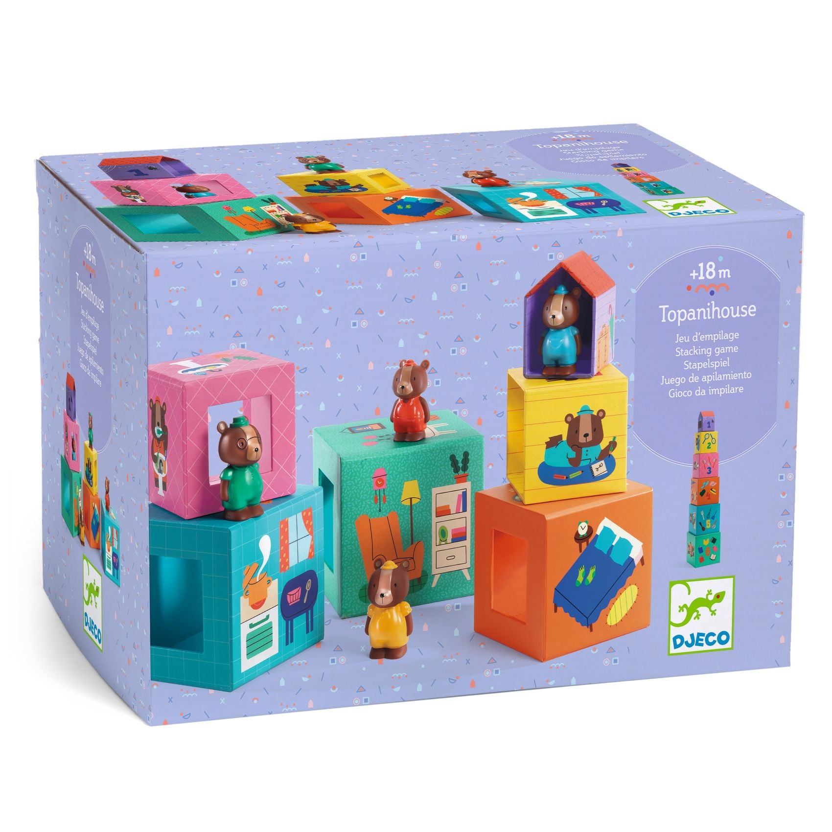 TopaniHouse Stacking Cubes - Colorful Wooden Building Blocks for Kids, Educational STEM Toys for Toddlers - Perfect for Classroom, Playroom & Birthday Gifts