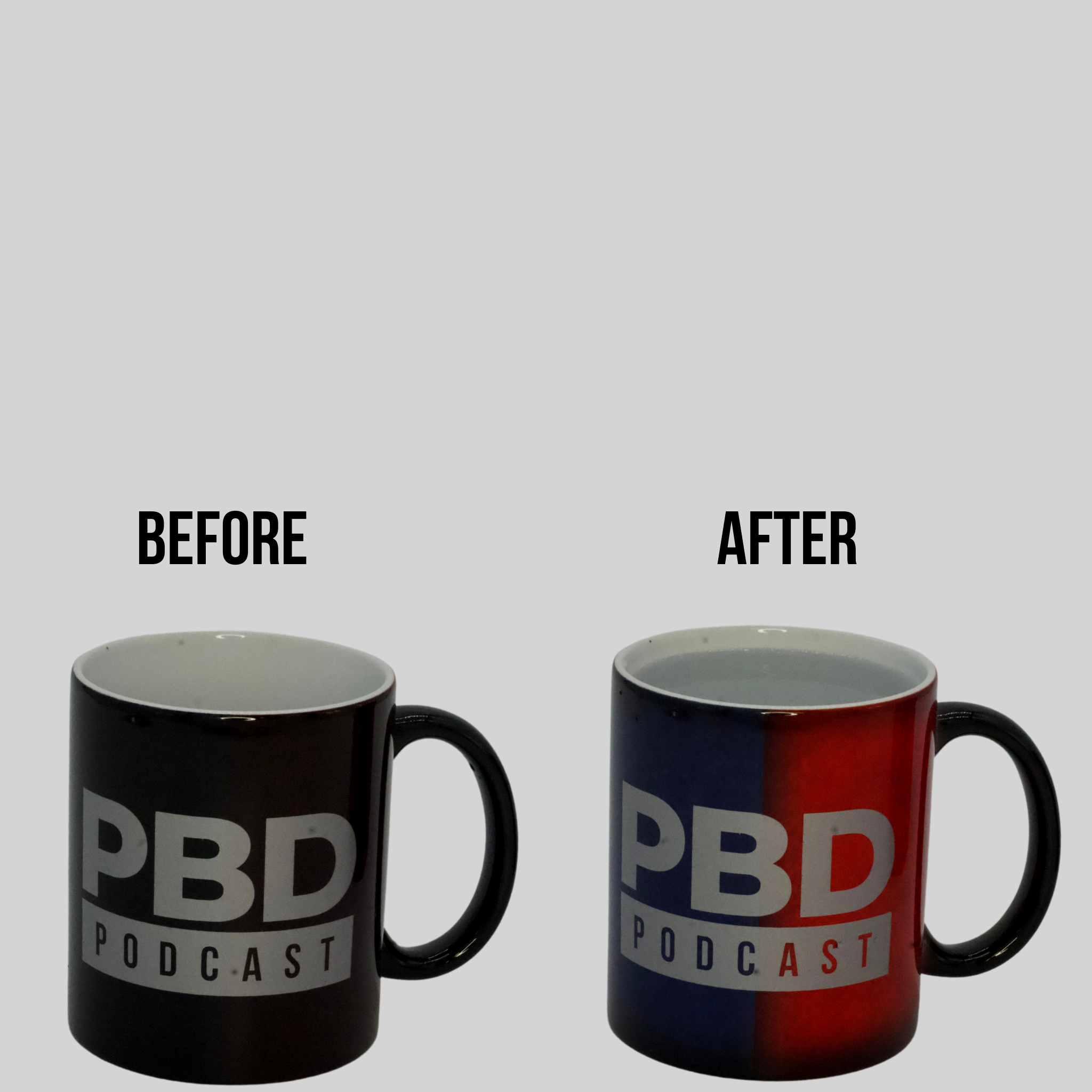 PBD Podcast Color Changing Mug - Heat Sensitive Coffee Cup with Fun Design - Perfect for Coffee Lovers, Gift Ideas & Office Use
