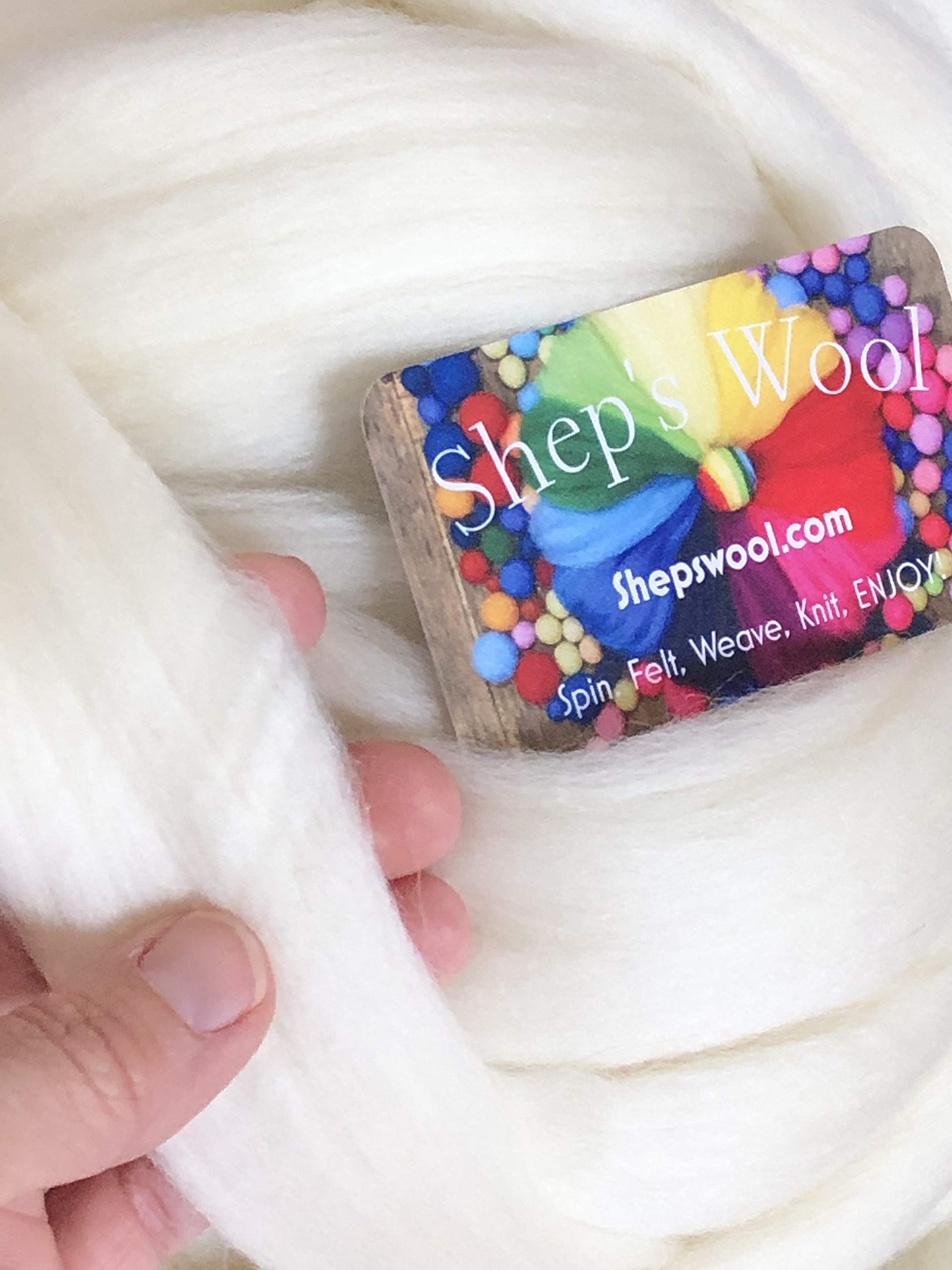 Shep's Natural White Merino Wool Top Roving Fiber - Super Soft Australian Wool for Spinning, Needle Felting & Crafting (8 lb) | Premium DIY Yarn Material for Knitting, Crochet & Handmade Projects