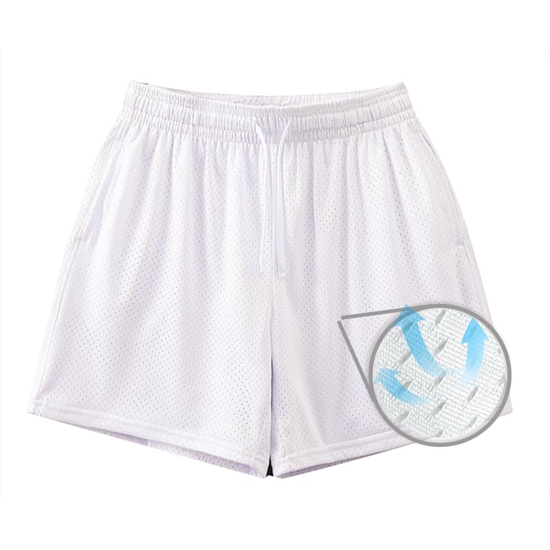 **Men's 6 Inch Inseam Mesh Athletic Shorts - Breathable Workout Shorts for Gym, Running & Training - Lightweight & Quick-Dry Fabric for Sports & Outdoor Activities**