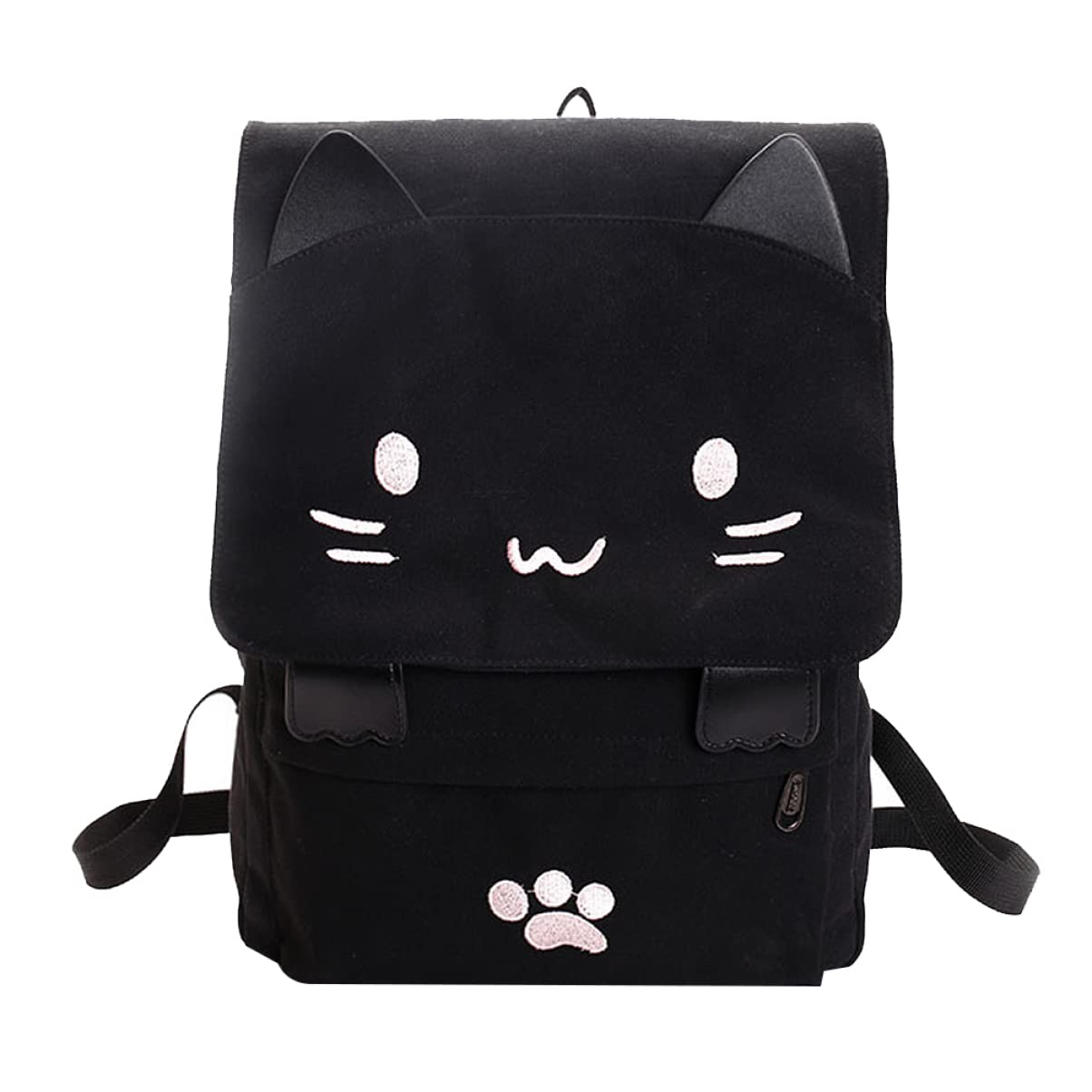 VALICLUD Cute Canvas Cat Backpack for Girls - Mini Preschool Backpack with Cat Print, Durable School Backpack for Women & Teens - Perfect for School, Travel, and Daily Use