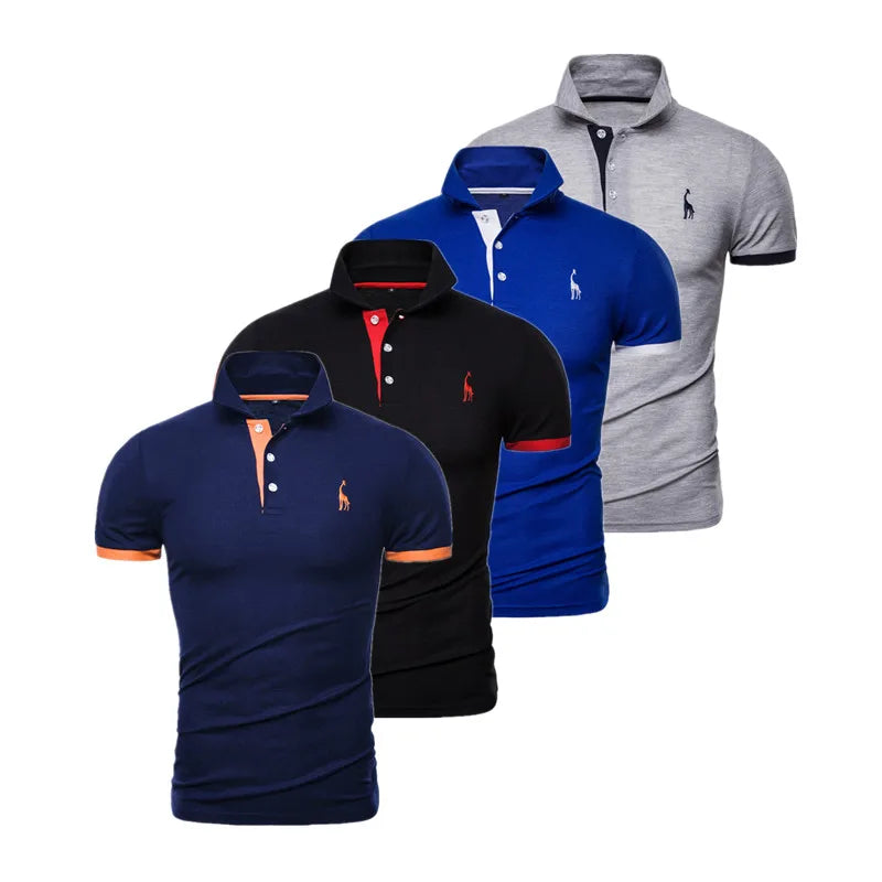 4 Pack Men's Slim Fit Embroidery Polo Shirts - Breathable Short Sleeve Casual & Business Shirts for Summer | Office Wear, Golf Outings & Social Events
