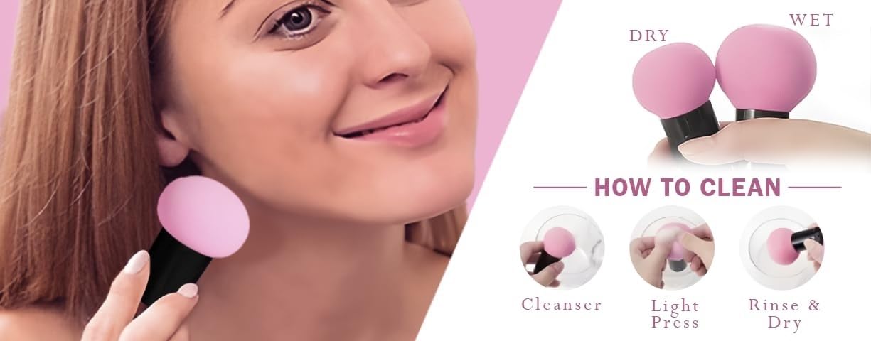 Beautiflame Mushroom Head Blender Soft Powder Puff for Makeup - 2 Pack | Foundation Sponge for Flawless Liquid & Powder Application | Perfect for Everyday Makeup, Contouring & Blending