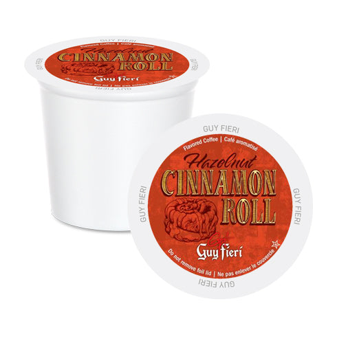 Guy Fieri Hazelnut Cinnamon Roll Single Serve Coffee Pods - 24 Count Pack | Perfect for Keurig Machines, Office Breakrooms & Morning Coffee Routines