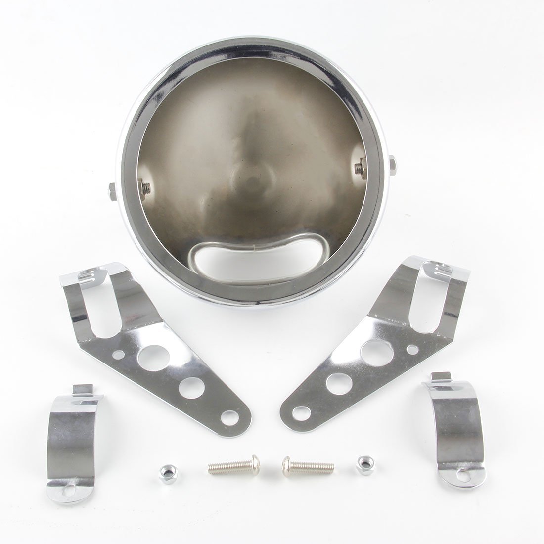 Eagle Lights 5 3/4 Inch Meteor Motorcycle Headlight Bucket Housing - Compatible with 32MM to 40MM Fork Tubes - Perfect for Harley, Honda, Yamaha & Cruiser Bike Upgrades