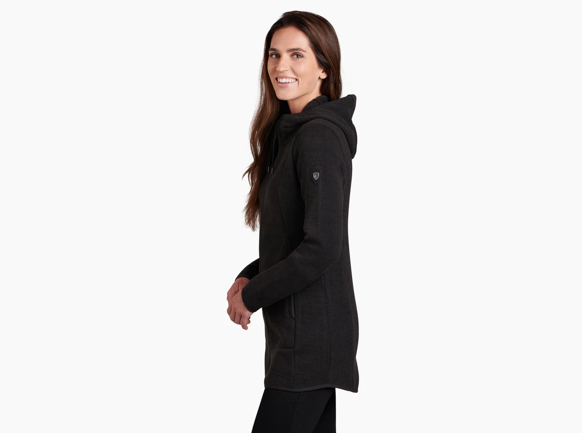 Ascendyr Women's Long Fleece Jacket - Soft & Warm Winter Outerwear for Hiking, Camping & Outdoor Activities