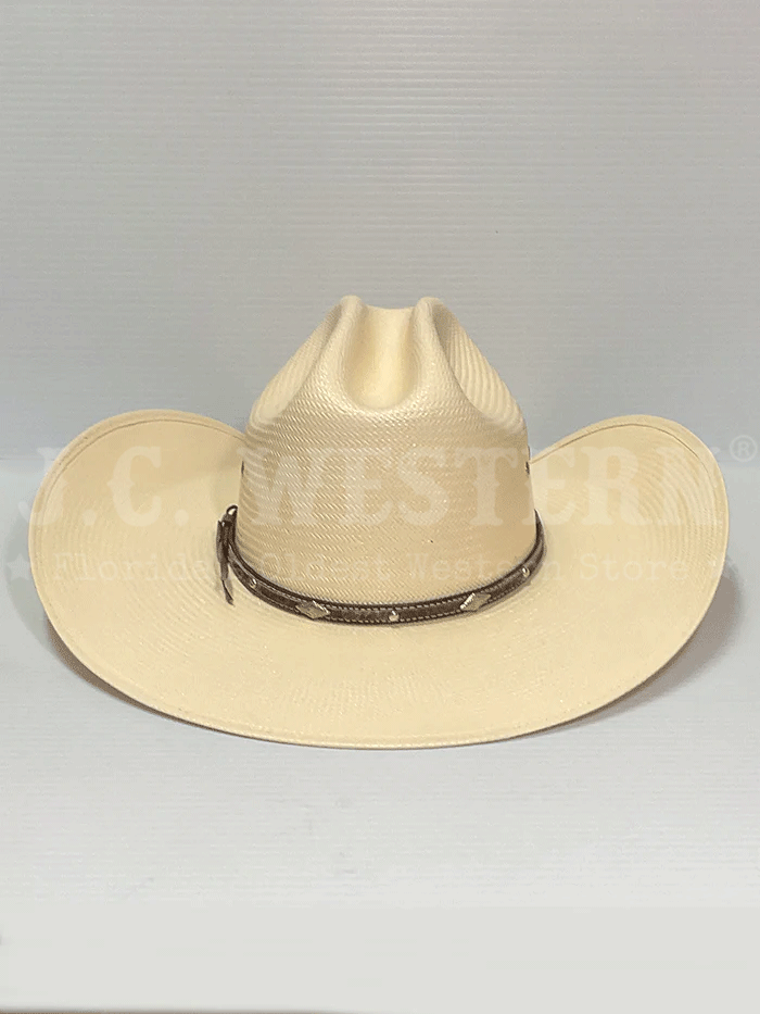Larry Mahan MS2442BRNX40 10X Brindle 4-Inch Brim Straw Cowboy Hat - Natural Color for Outdoor, Rodeo, and Summer Fashion