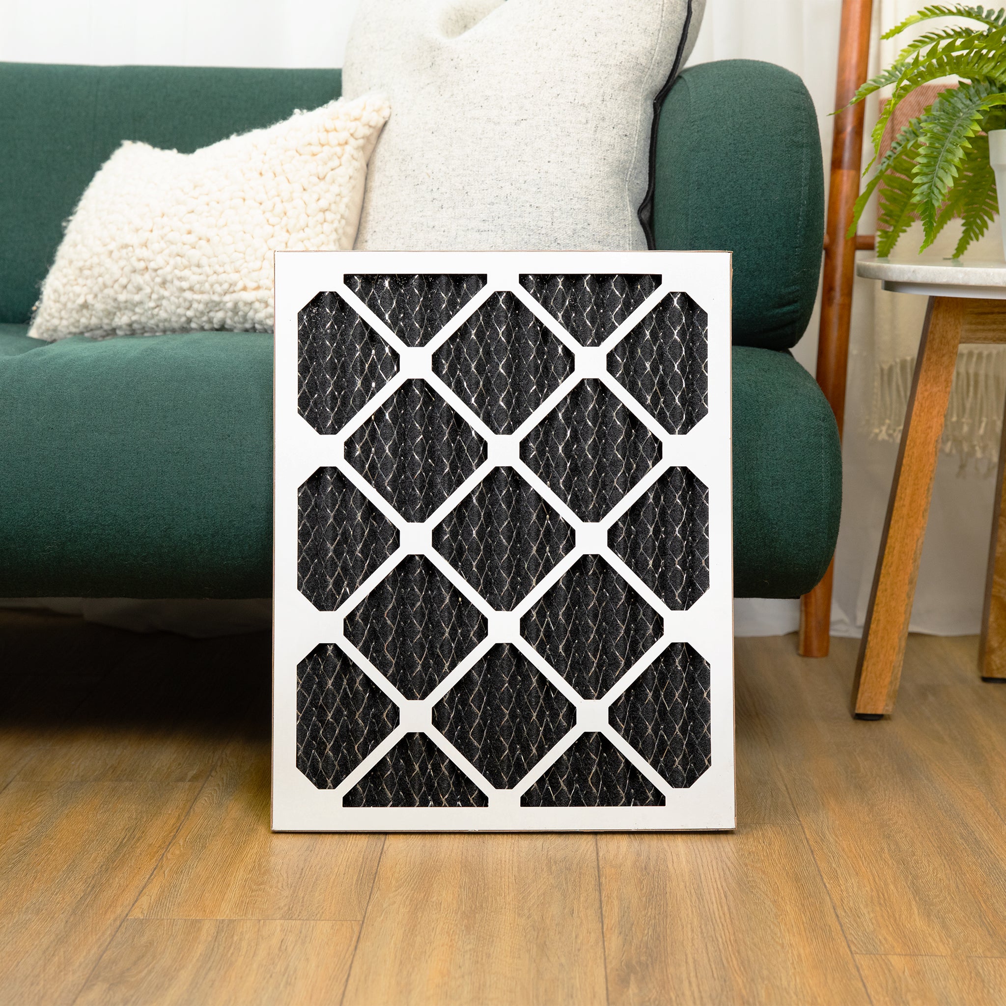 16x25x1 MERV 7 + Carbon Defense Pleated Air Filter for HVAC Systems - Dust, Pollen & Odor Reduction - Home & Office Use
