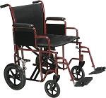 Heavy Duty Bariatric Transport Wheelchair with Swing Away Footrest - 500 lbs Weight Capacity for Elderly & Disabled - Ideal for Hospitals, Airports & Home Care