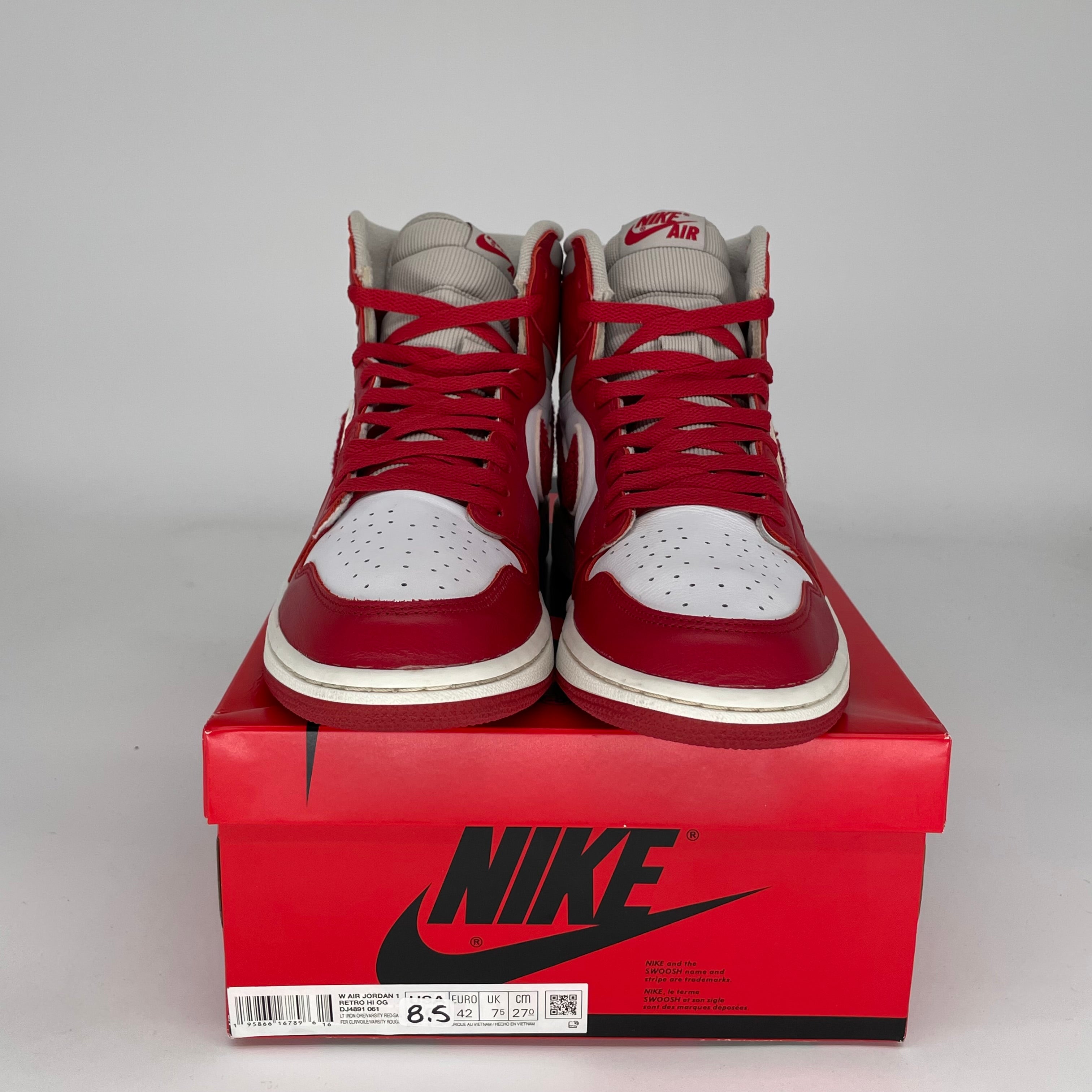 AIR JORDAN 1 VARSITY RED Basketball Shoes - Women's Size 8.5/10W (DJ4891-061) - Perfect for Streetwear, Sneaker Collection & Casual Wear