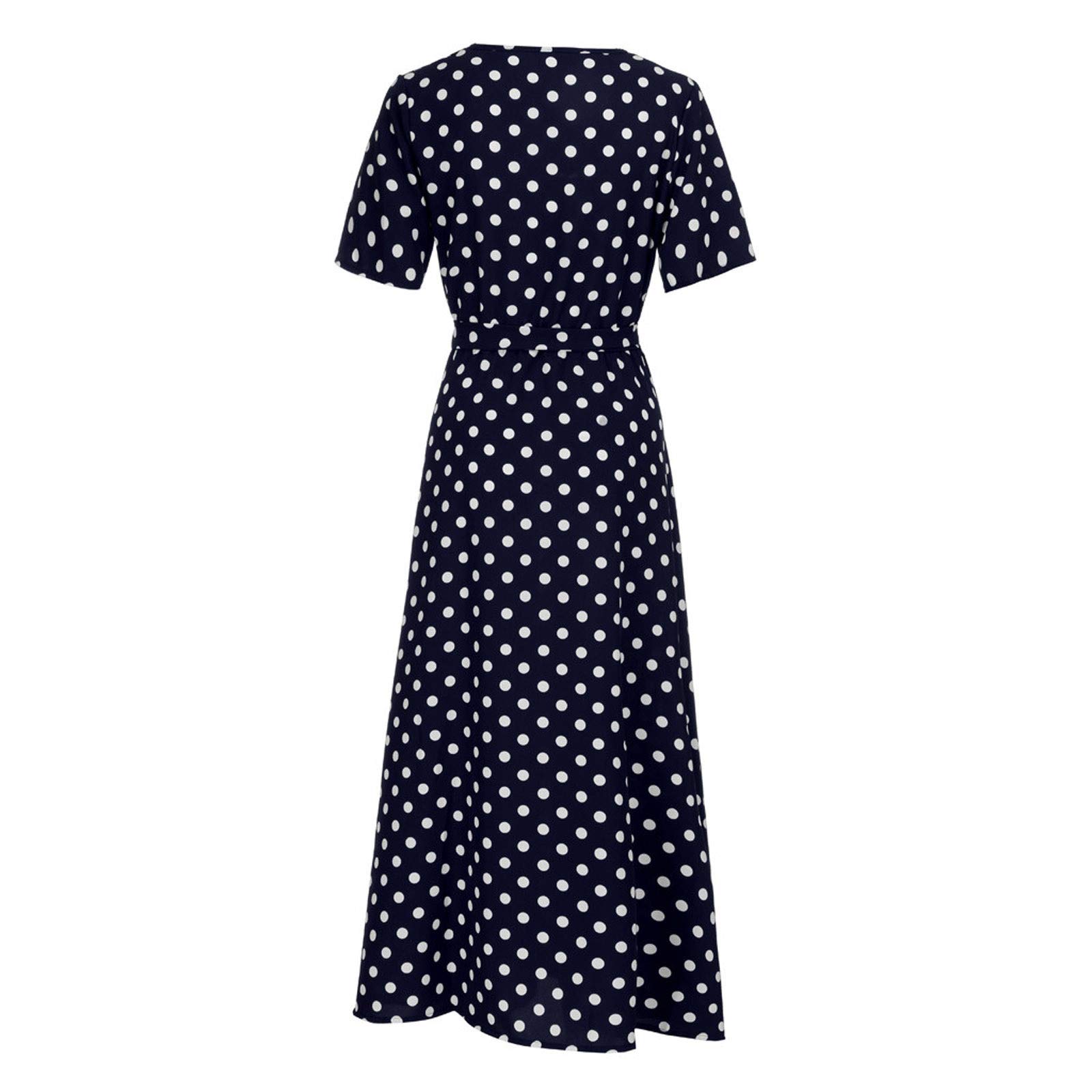 Women's Mini Swing Skater Dress - Polka Dot Long Sleeve O-Neck Sun Dress for Summer Casual Wear | Perfect for Parties, Dates & Beach Outings