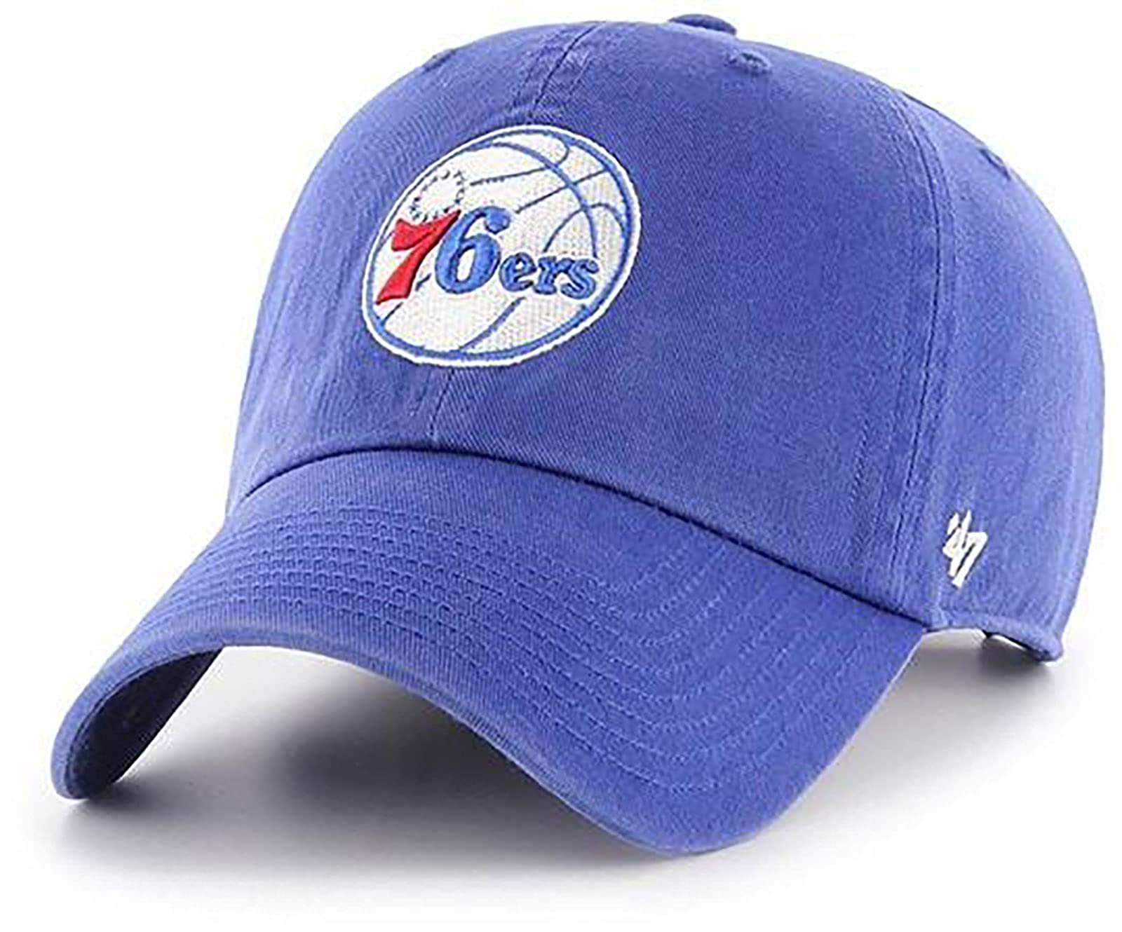 Philadelphia 76ers Official '47 Clean Up Adjustable Strapback Hat - Navy Blue Snapback Cap for Men & Women - Perfect for Basketball Games, Casual Wear & Sports Fans