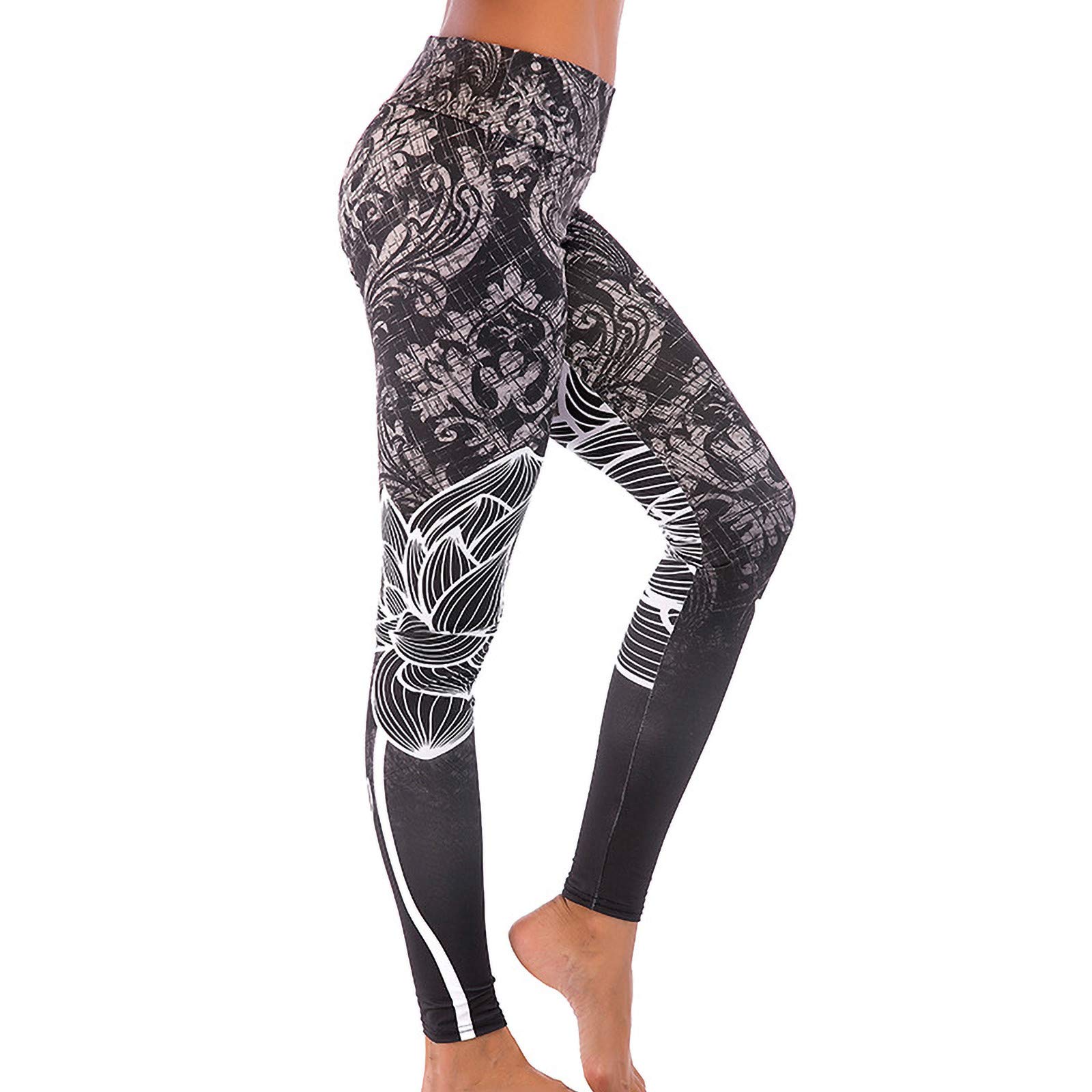 Women's Digital Geometric Print Sports Pants - High Waisted Yoga Leggings for Running, Gym & Workout | Comfortable Fitness Tights for Women | Perfect for Yoga, Pilates & Lounge Wear